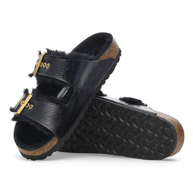 Arizona Shearling Eyelets Geprent lakleer