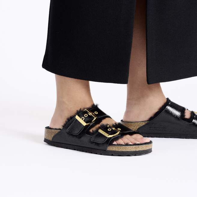 Arizona Shearling Eyelets Geprent lakleer