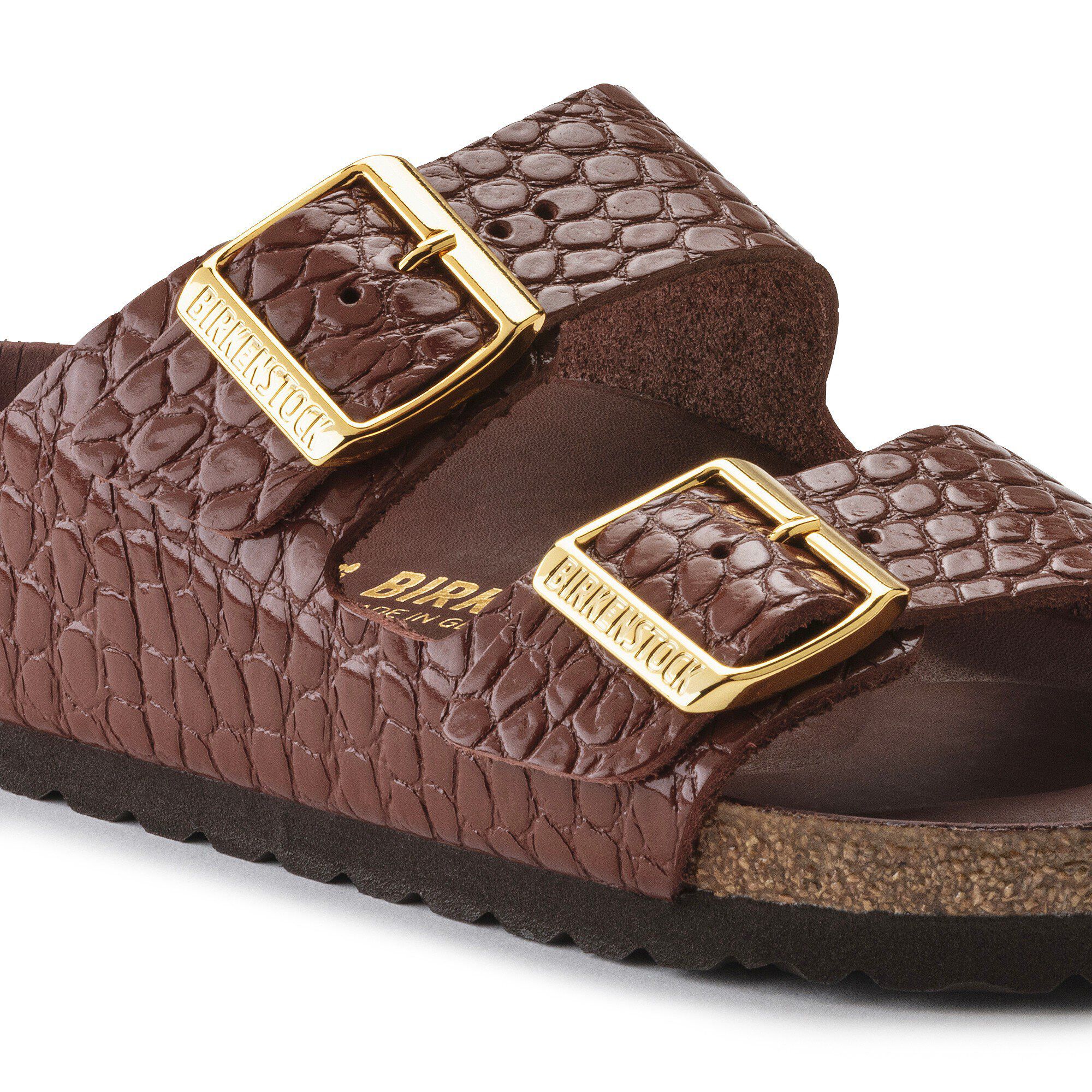 Arizona Rivet Logo Natural Leather Embossed