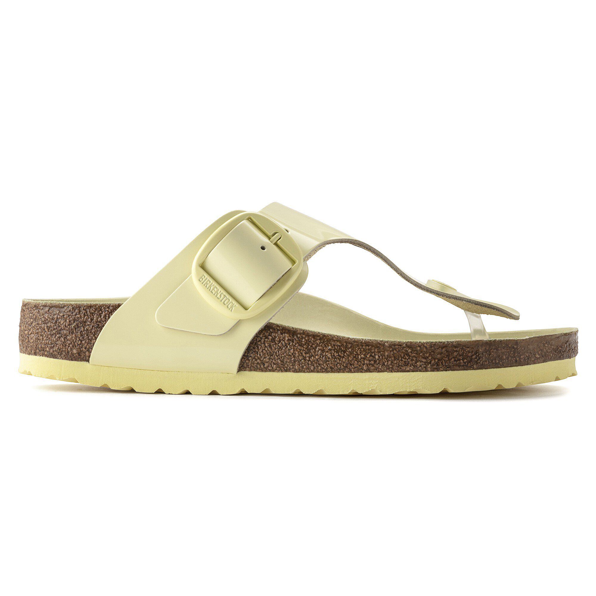 جيزة إبزيم كبير جلد طبيعي لامع