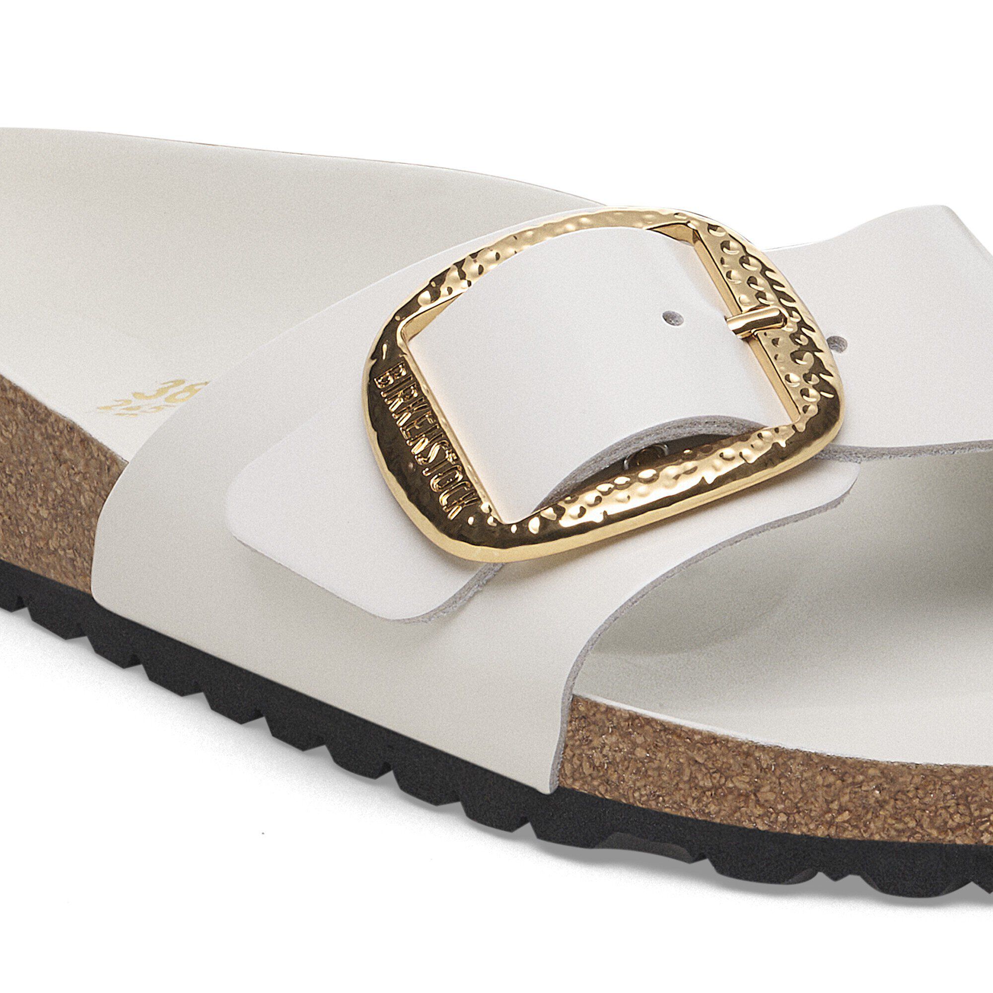 Madrid Big Buckle Natural Leather Patent