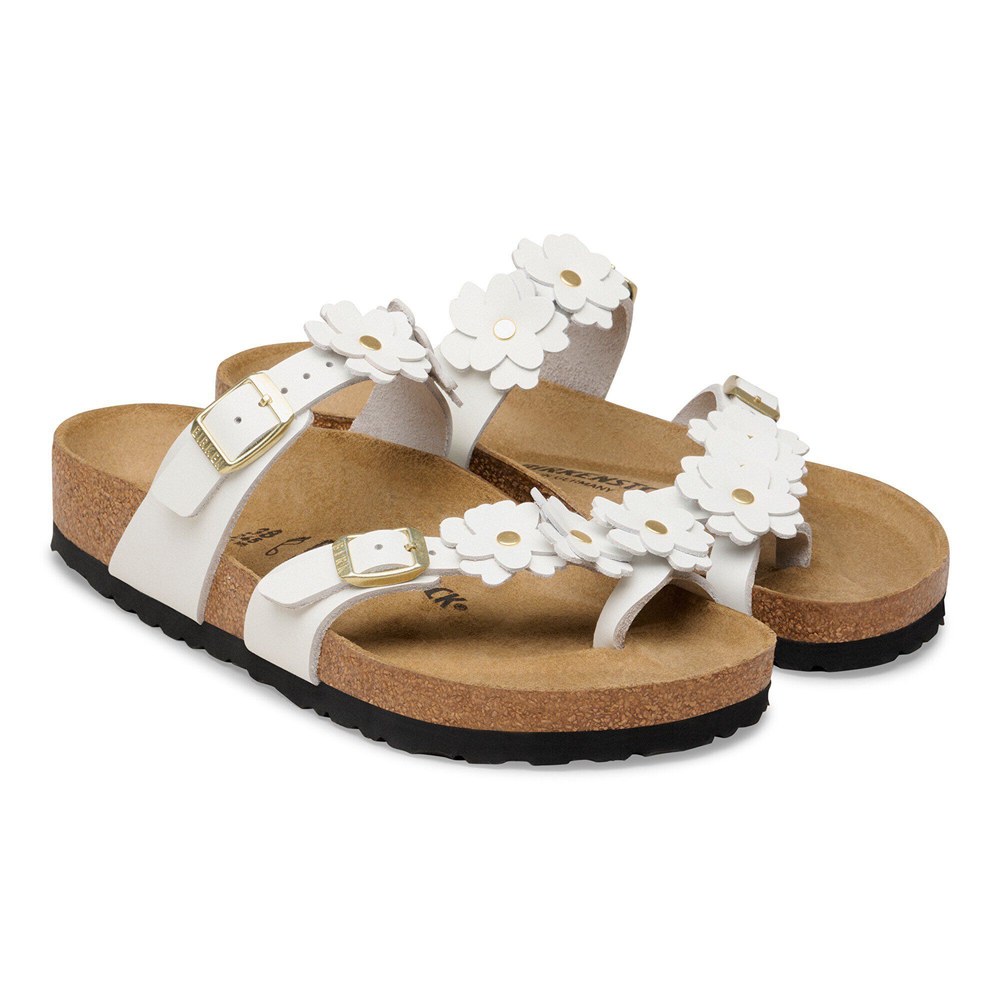 Mayari Flower Embellishment Pelle naturale - shown as a pair