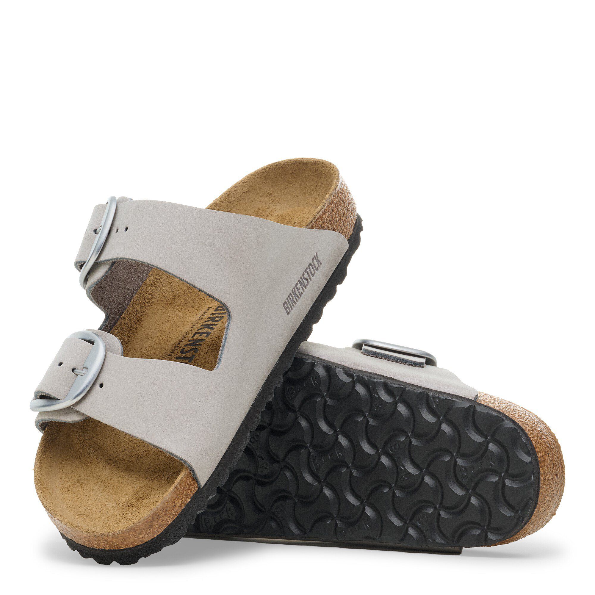 Arizona Big Buckle Nubuck Leather in Color Stone Coin | BIRKENSTOCK UK