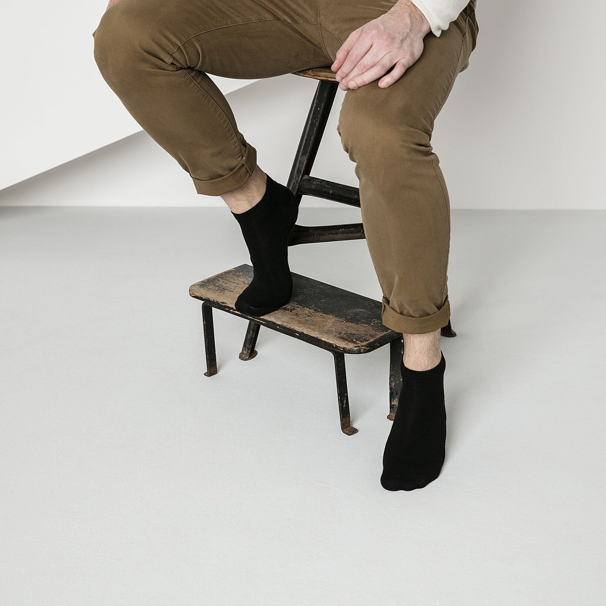 2 PACK Cotton Sole Sneaker Men Cotton/Polyamid/Elastane