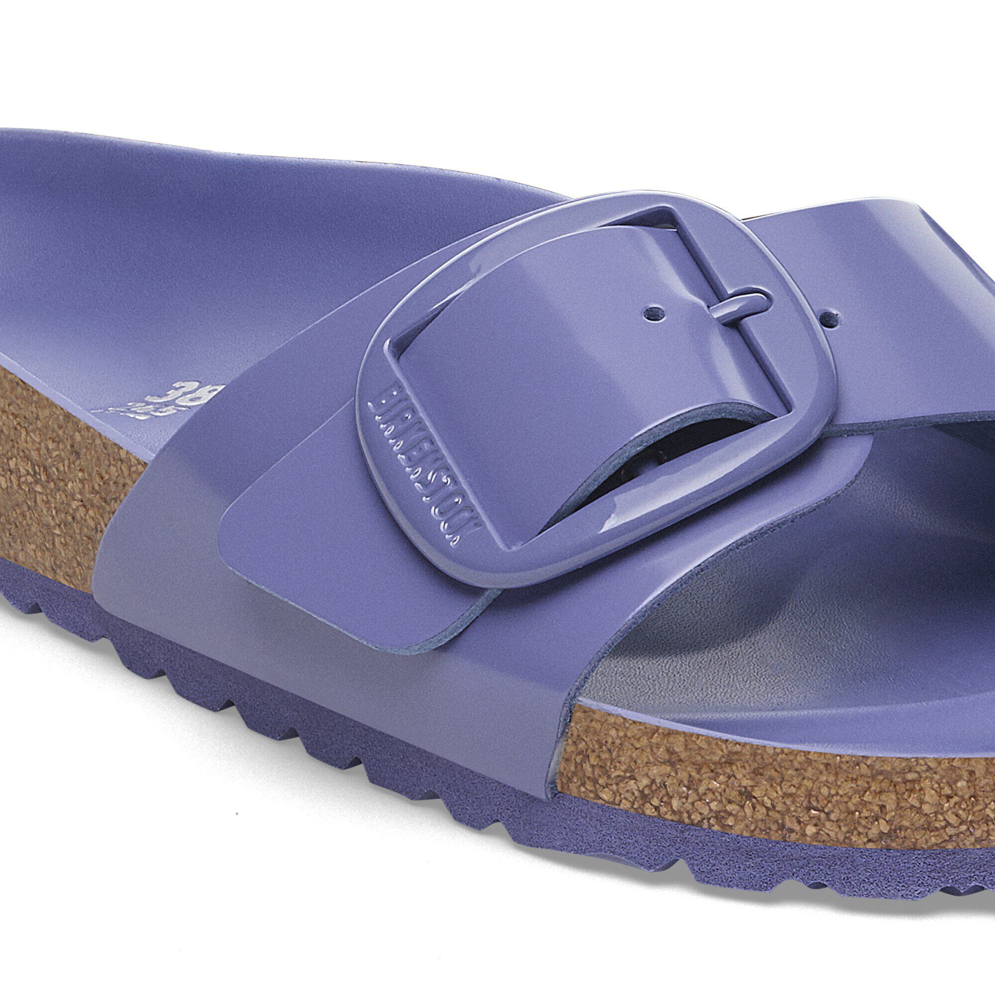 Madrid Big Buckle Natural Leather Patent