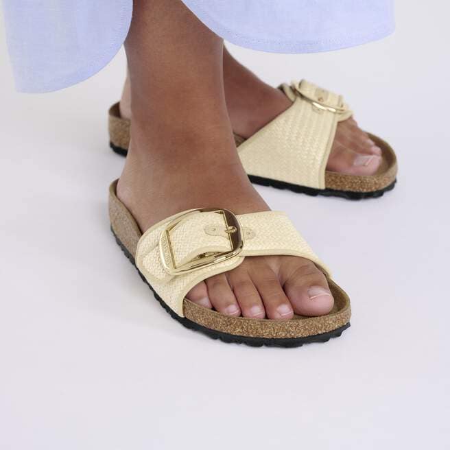 Madrid Big Buckle Raffia Textile en Raffia Naturale BIRKENSTOCK