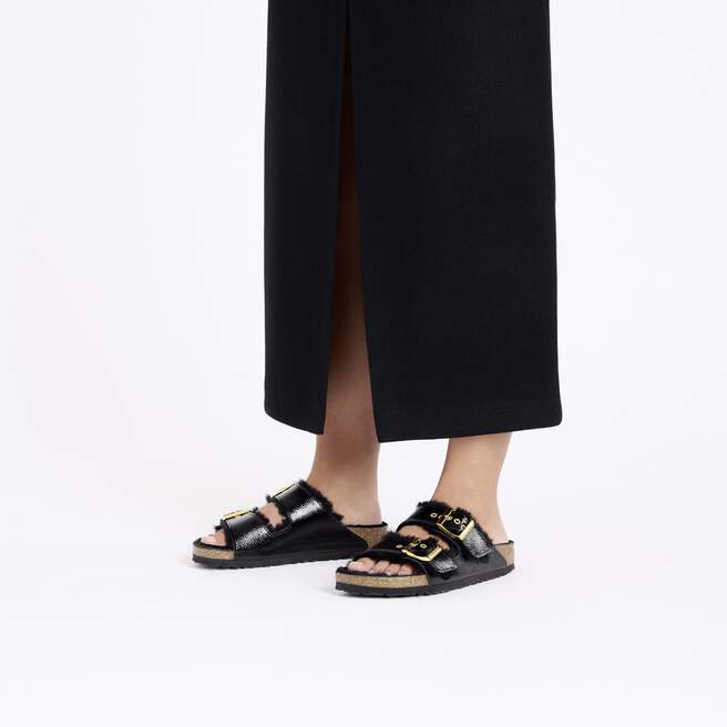 Arizona Shearling Eyelets Geprent lakleer