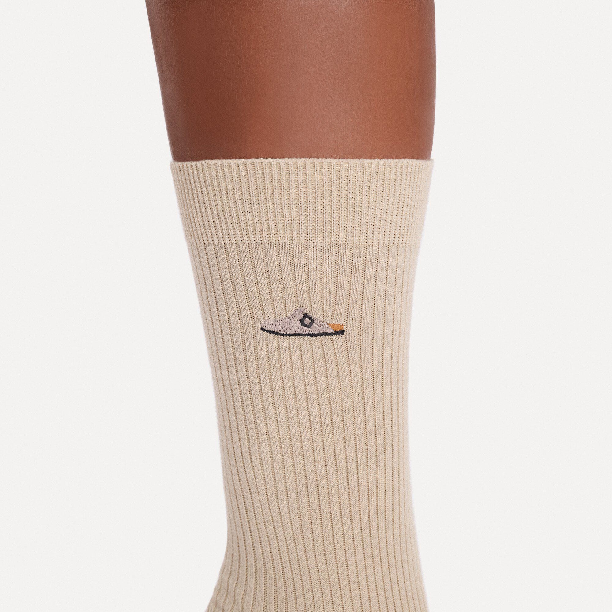 Cotton Ribbed Socks Coton/Polyamide/&Eacute;lasthanne Close-up with a female model