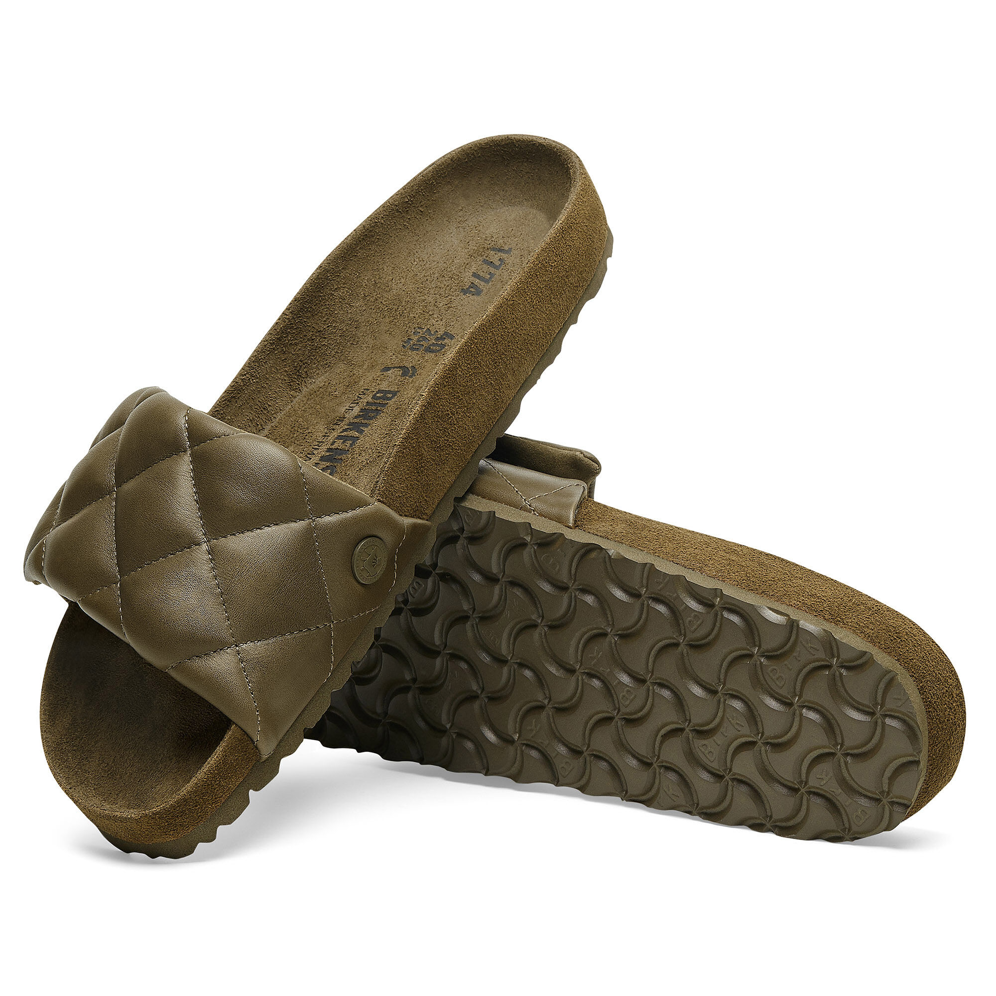 سيلت مبطّن جلد طبيعي مزخرف with outer sole details