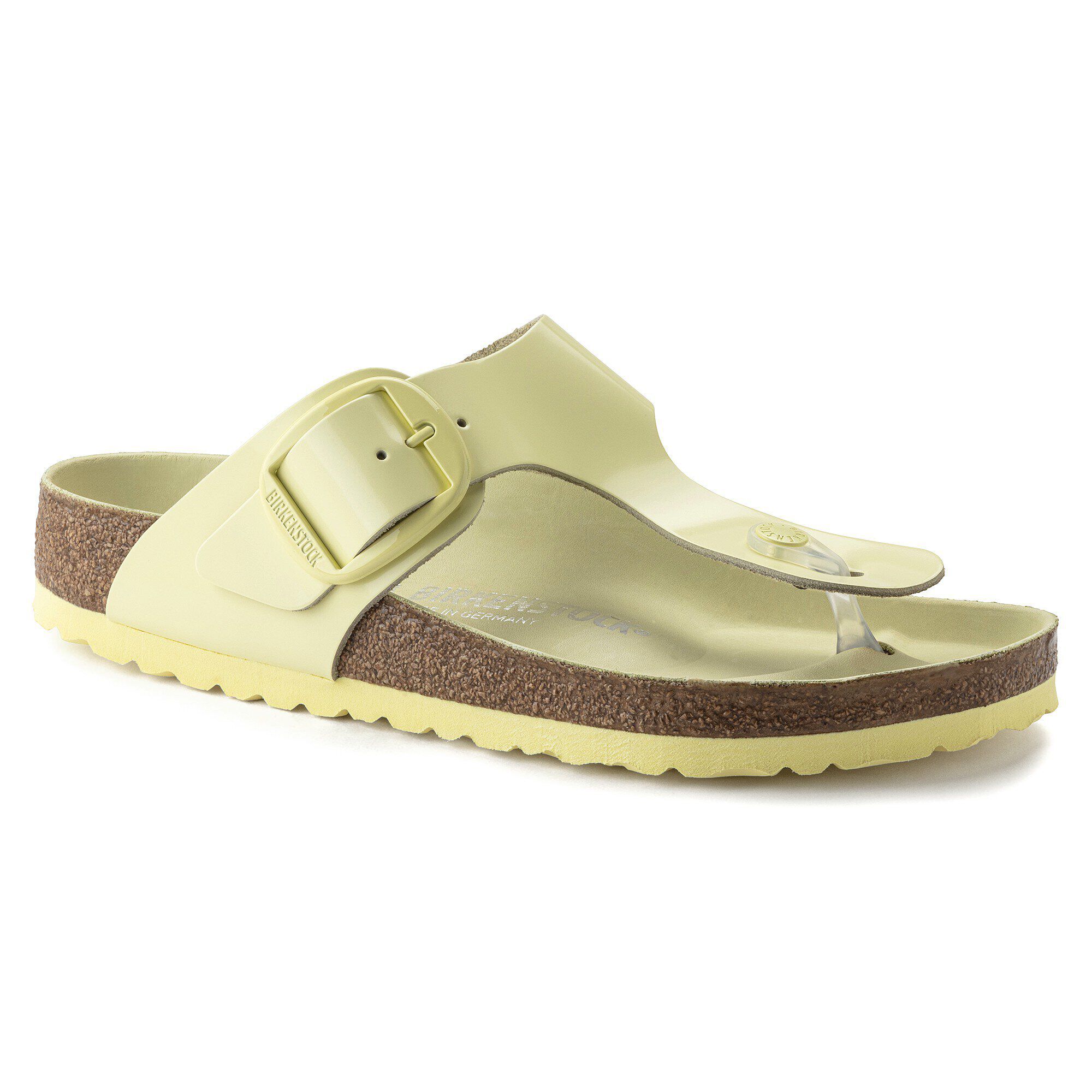 جيزة إبزيم كبير جلد طبيعي لامع