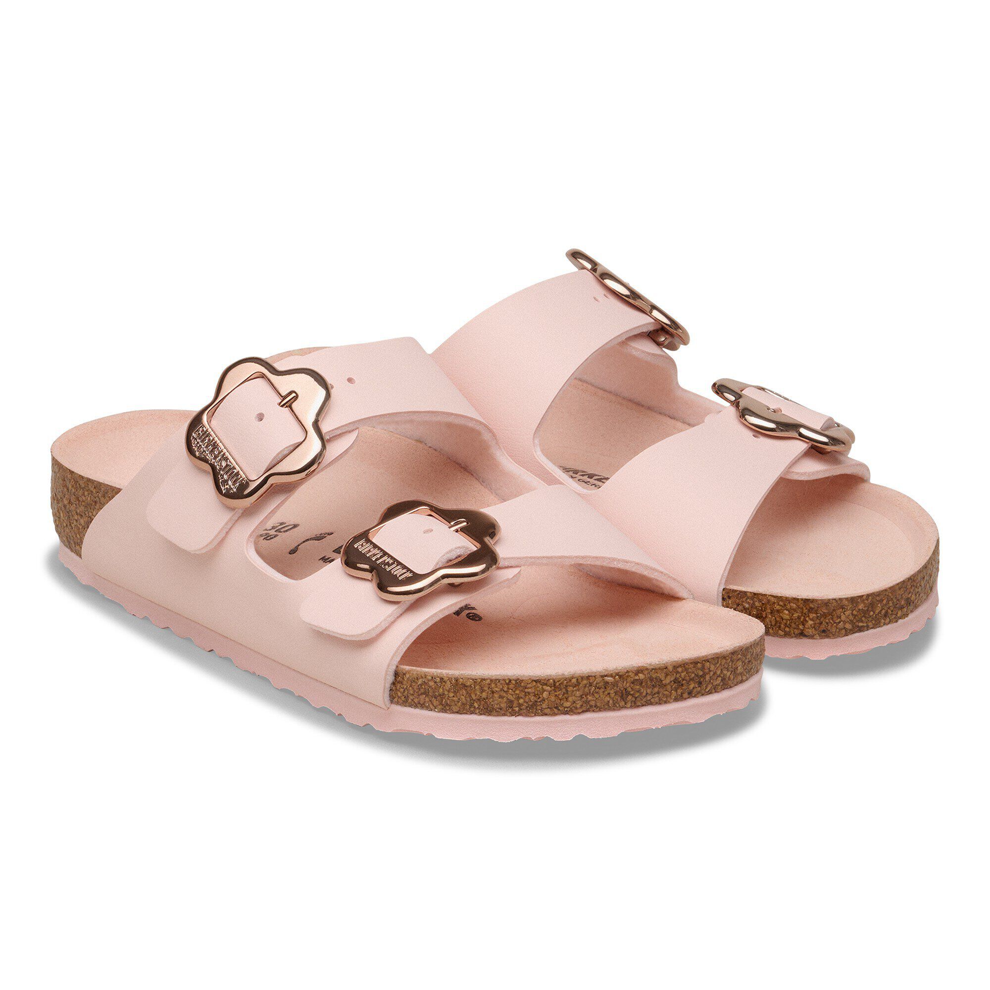 Arizona Flower Buckle Kids Birko-Flor - shown as a pair