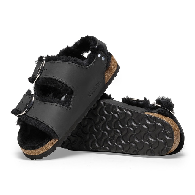 Milano Big Buckle Shearling جلد معزز بالزيوت