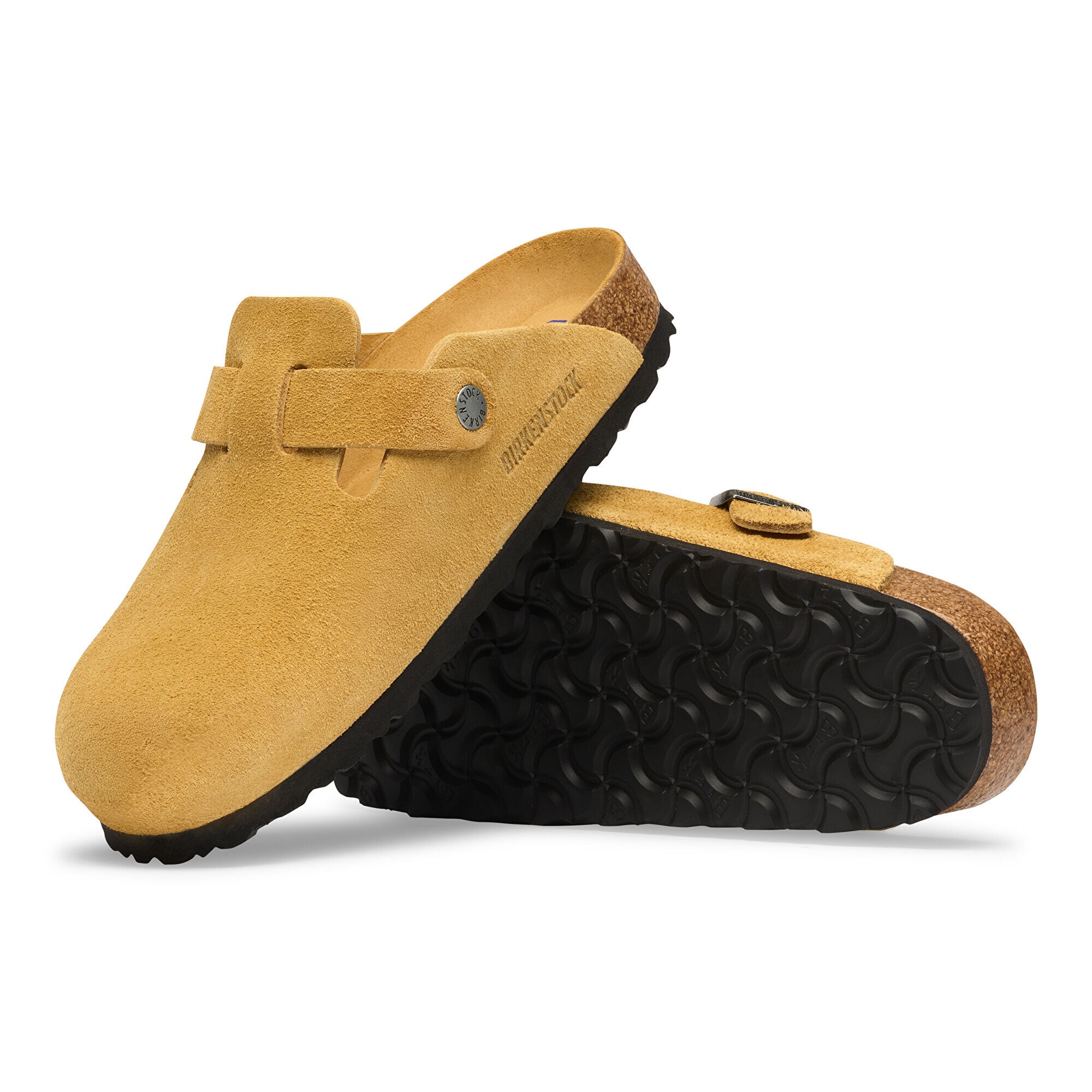 Boston Soft Footbed Suede Leather in Color CORK BROWN
