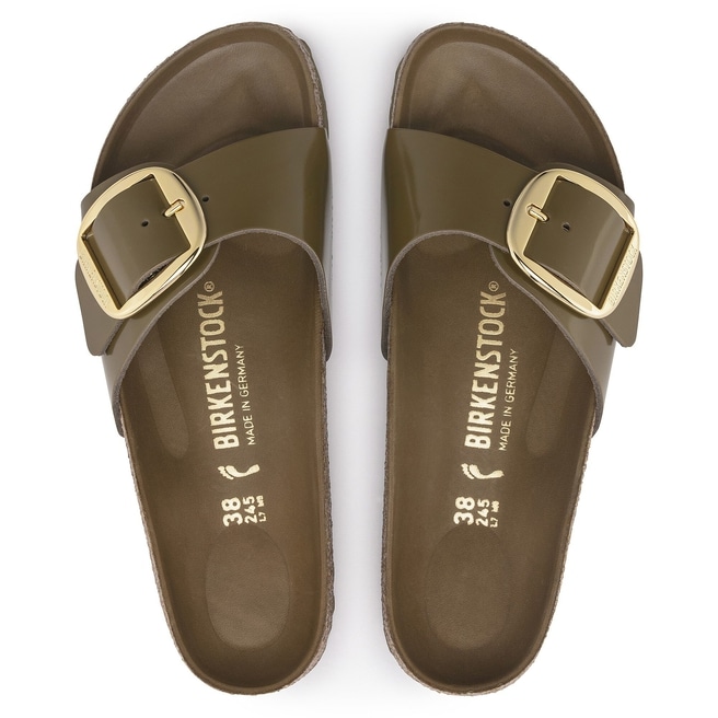 Madrid Big Buckle Natural Leather Patent