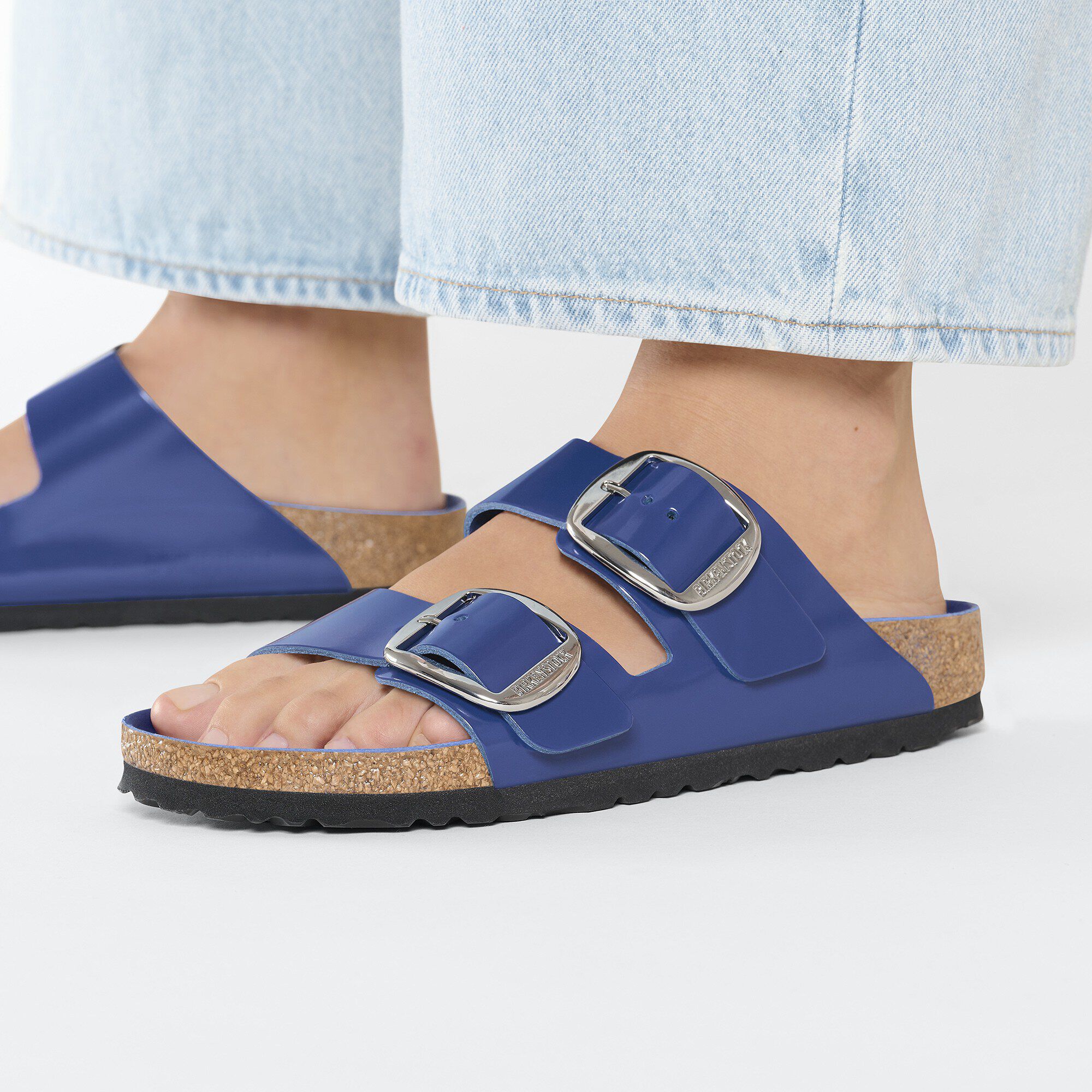 أريزونا إبزيم كبير جلد طبيعي لامع