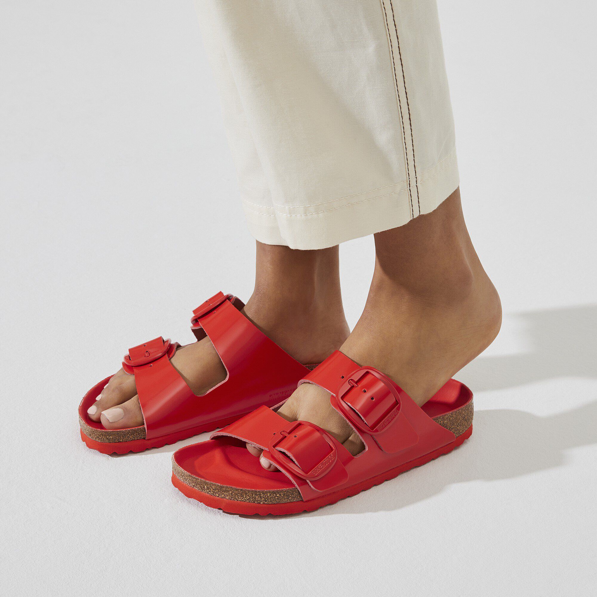 Arizona Big Buckle Natural Leather Patent