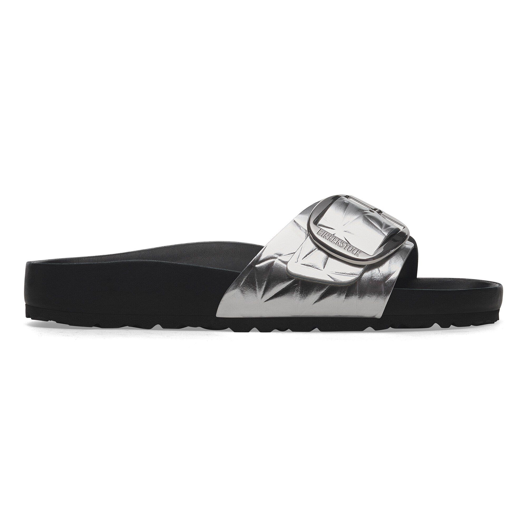 Madrid Big Buckle Natural Leather in Silver | BIRKENSTOCK UAE