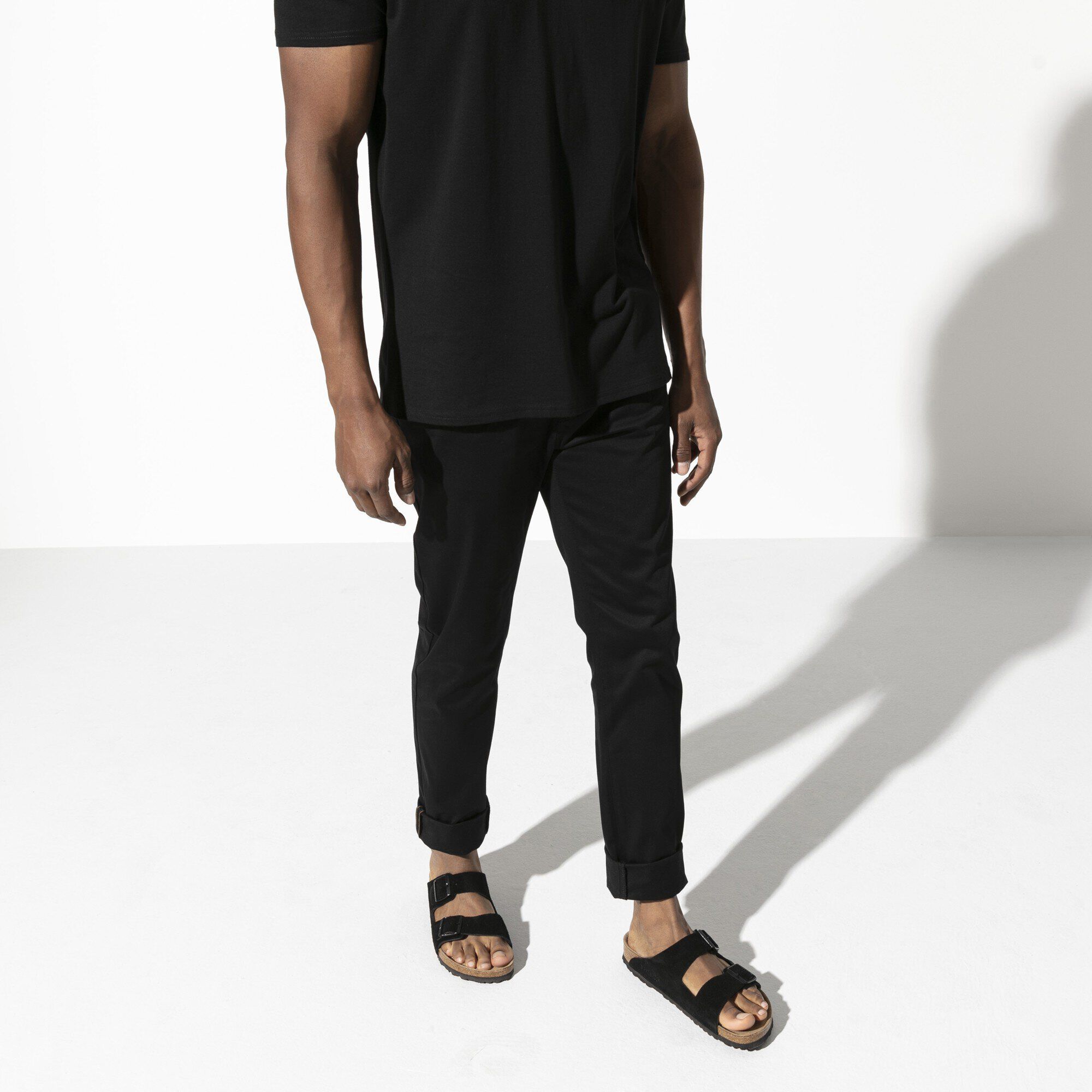 Arizona Soft Footbed Suede Leather Close-up with a male model