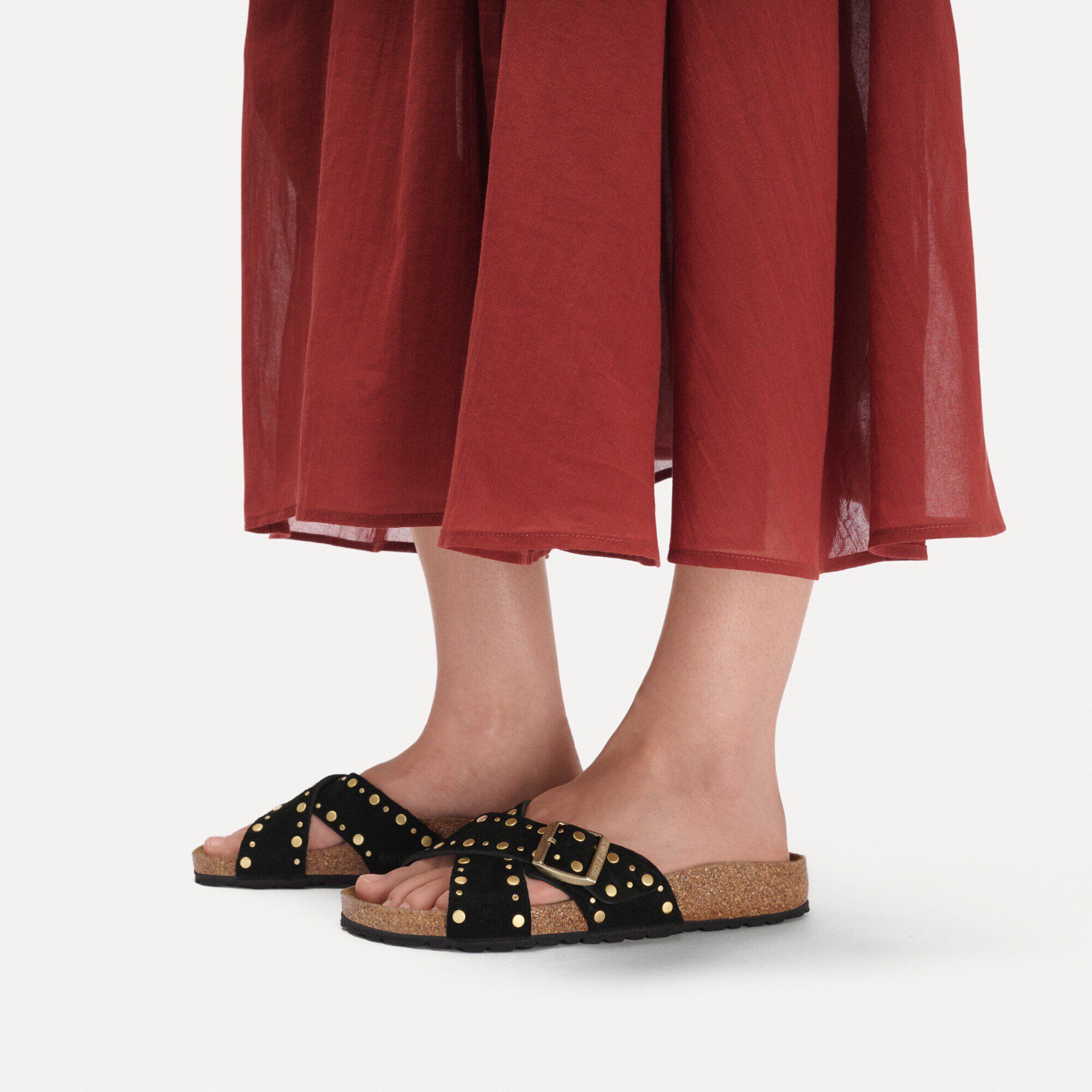 Siena Rivet Border Suede Leather with a female model