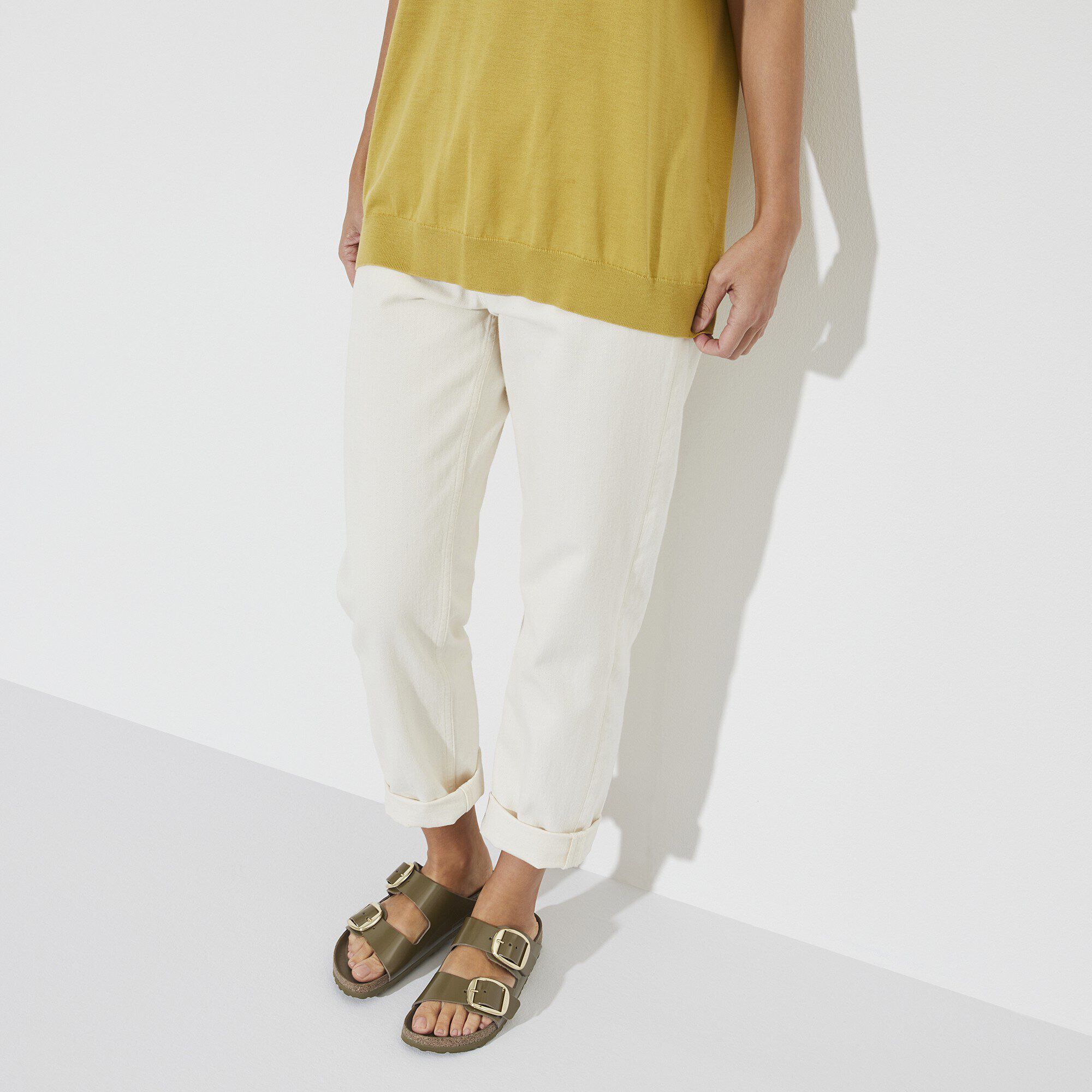 أريزونا إبزيم كبير جلد طبيعي لامع