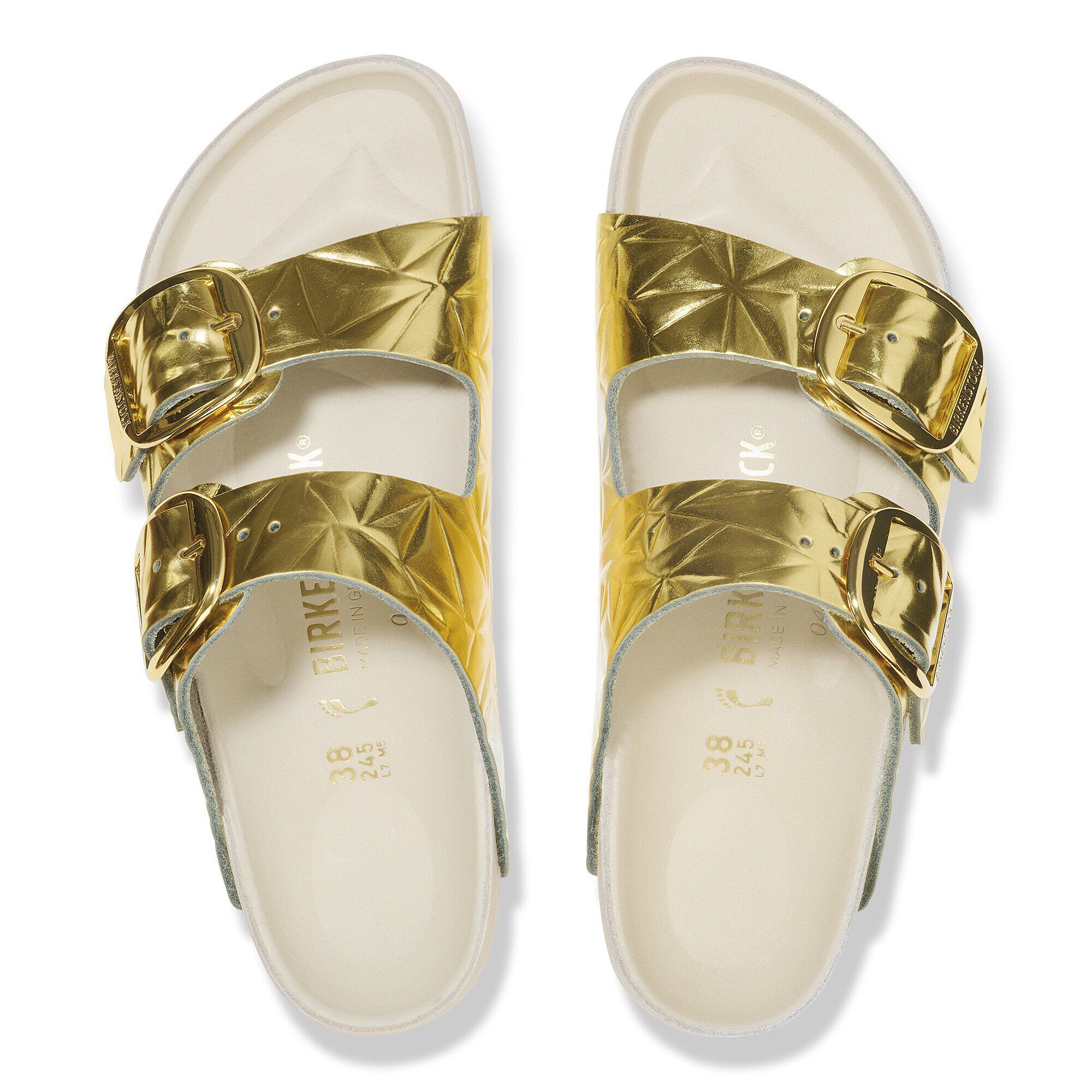 Arizona Big Buckle Natural Leather in Color Gold | BIRKENSTOCK UAE