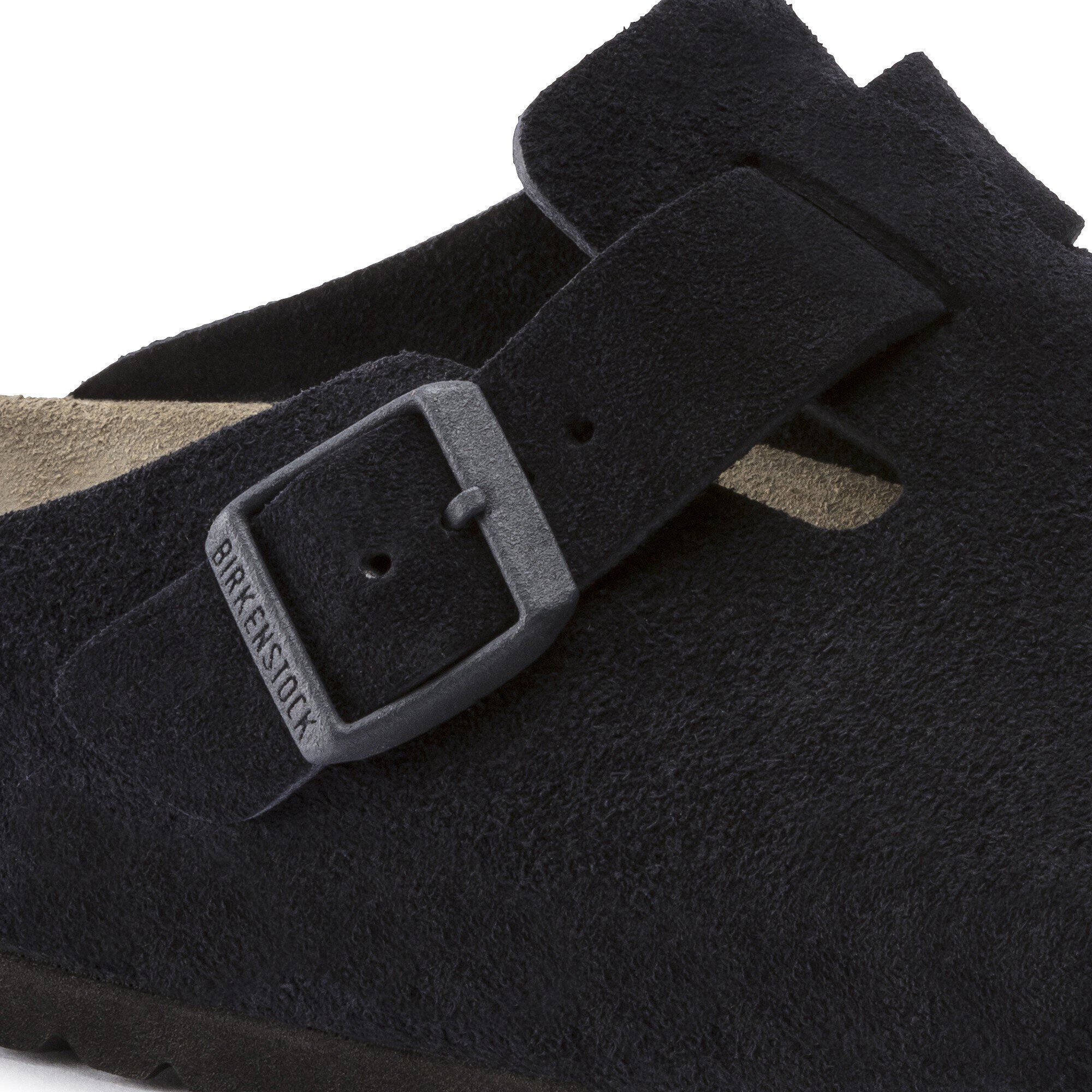 Boston Soft Footbed Suede Leather Close-up view showing material detail
