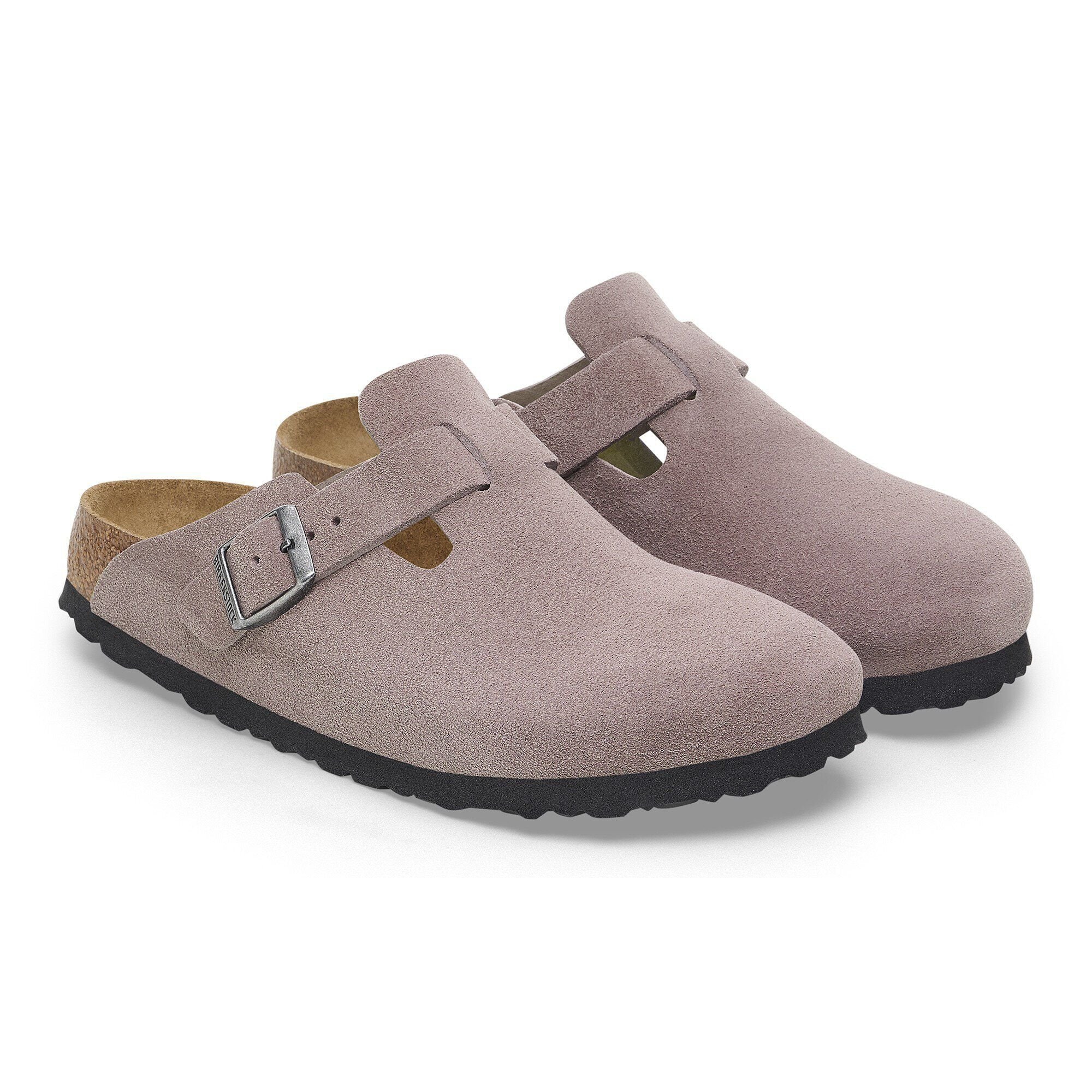 新品未使用✨ BIRKENSTOCK BOSTON SUEDE CANVAS Boston Soft Footbed Suede Leather in Faded Purple