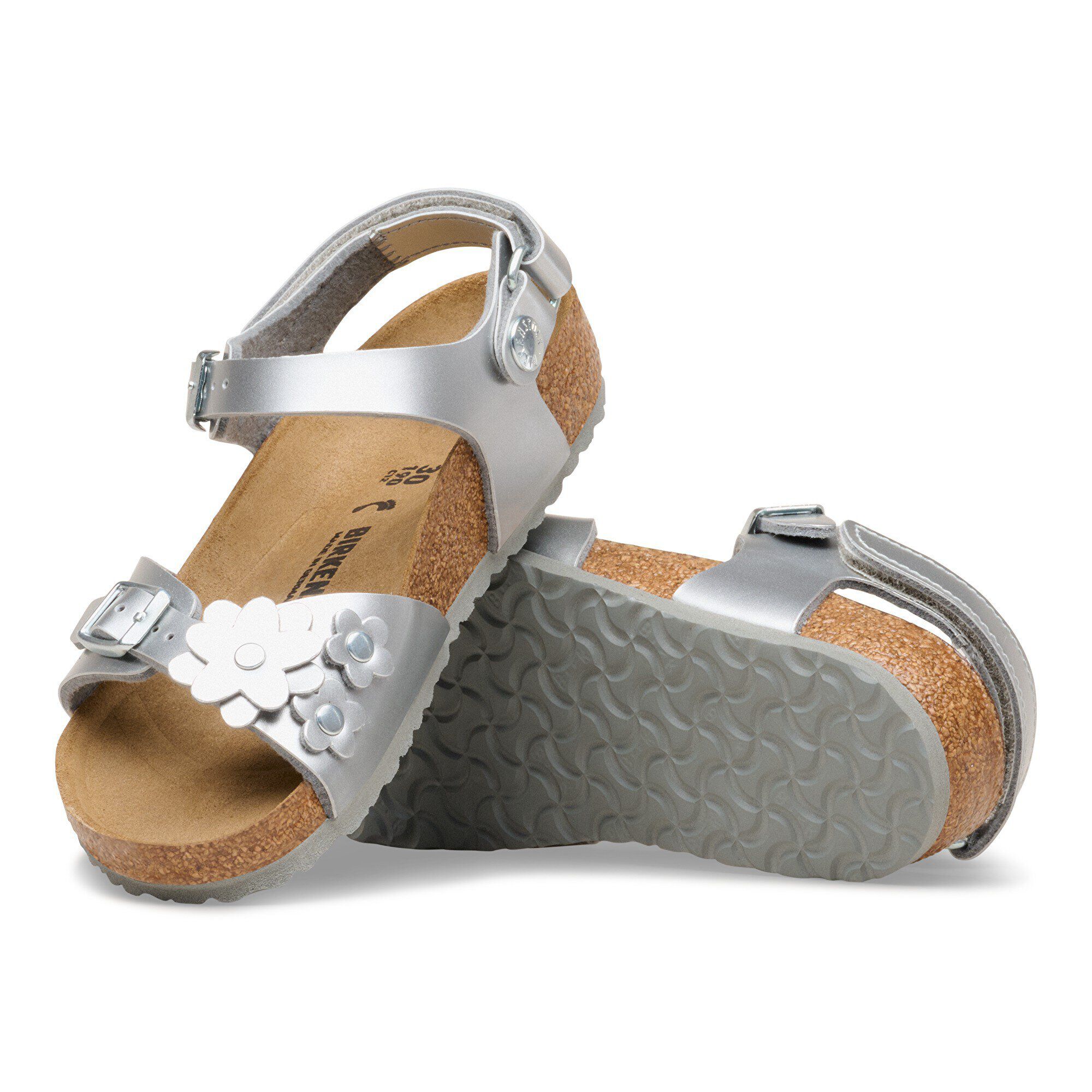 Rio Plain Flowers AS Kids Birko-Flor with outer sole details