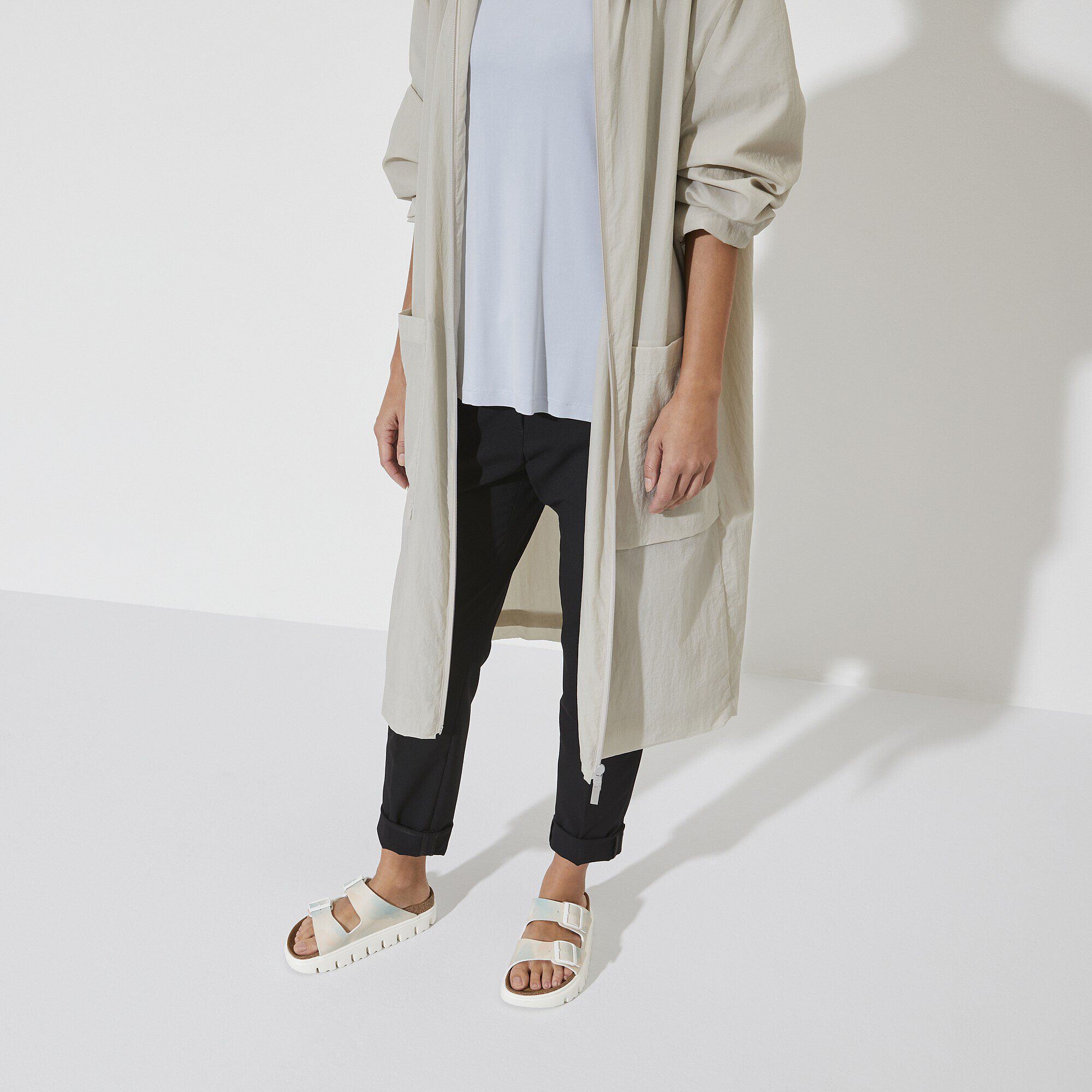   with a female model
