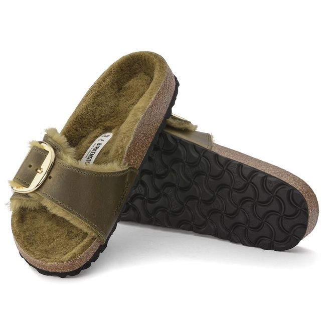 Madrid Big Buckle Shearling Natural Leather Oiled