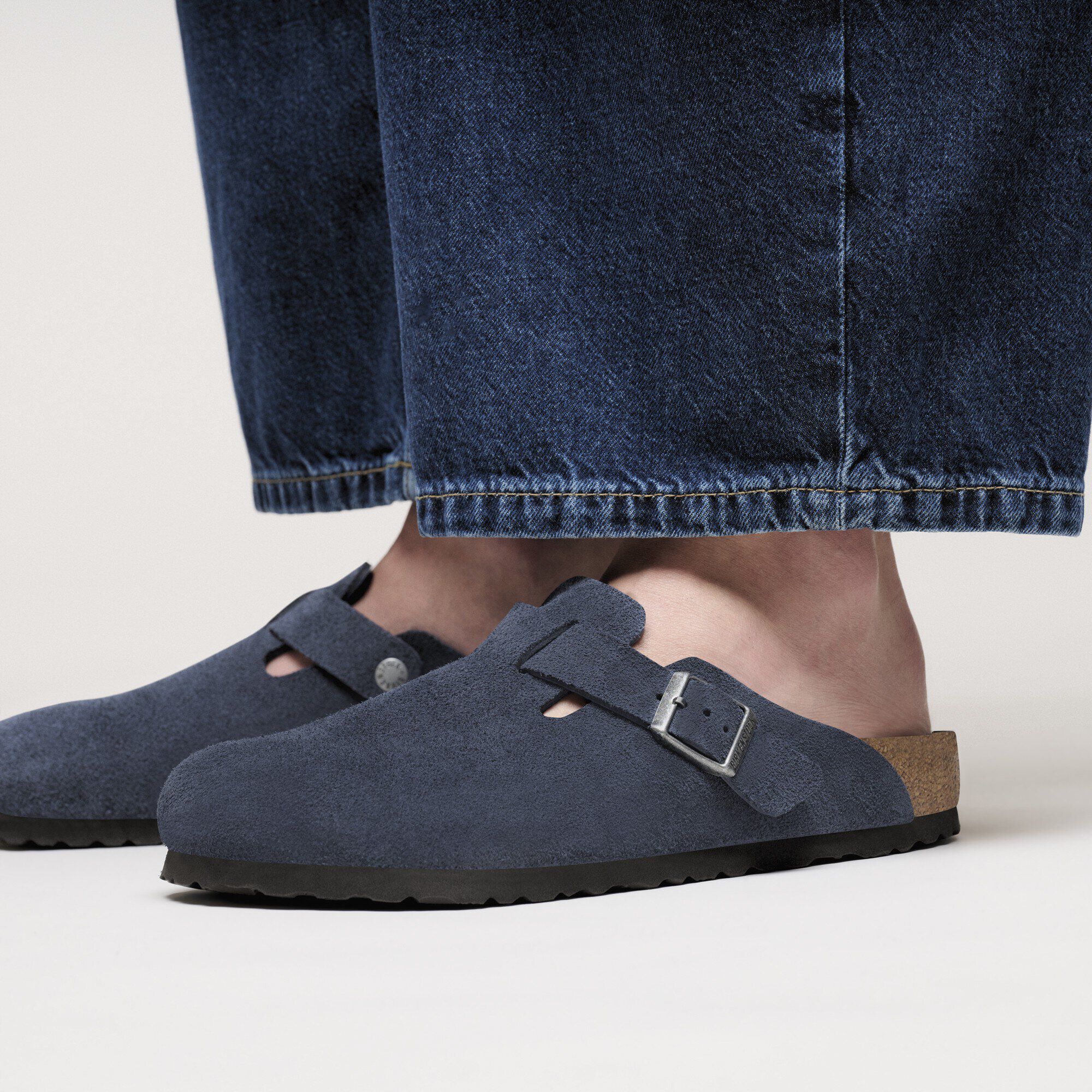 Boston Soft Footbed Suede Leather in Color New Navy Tonal