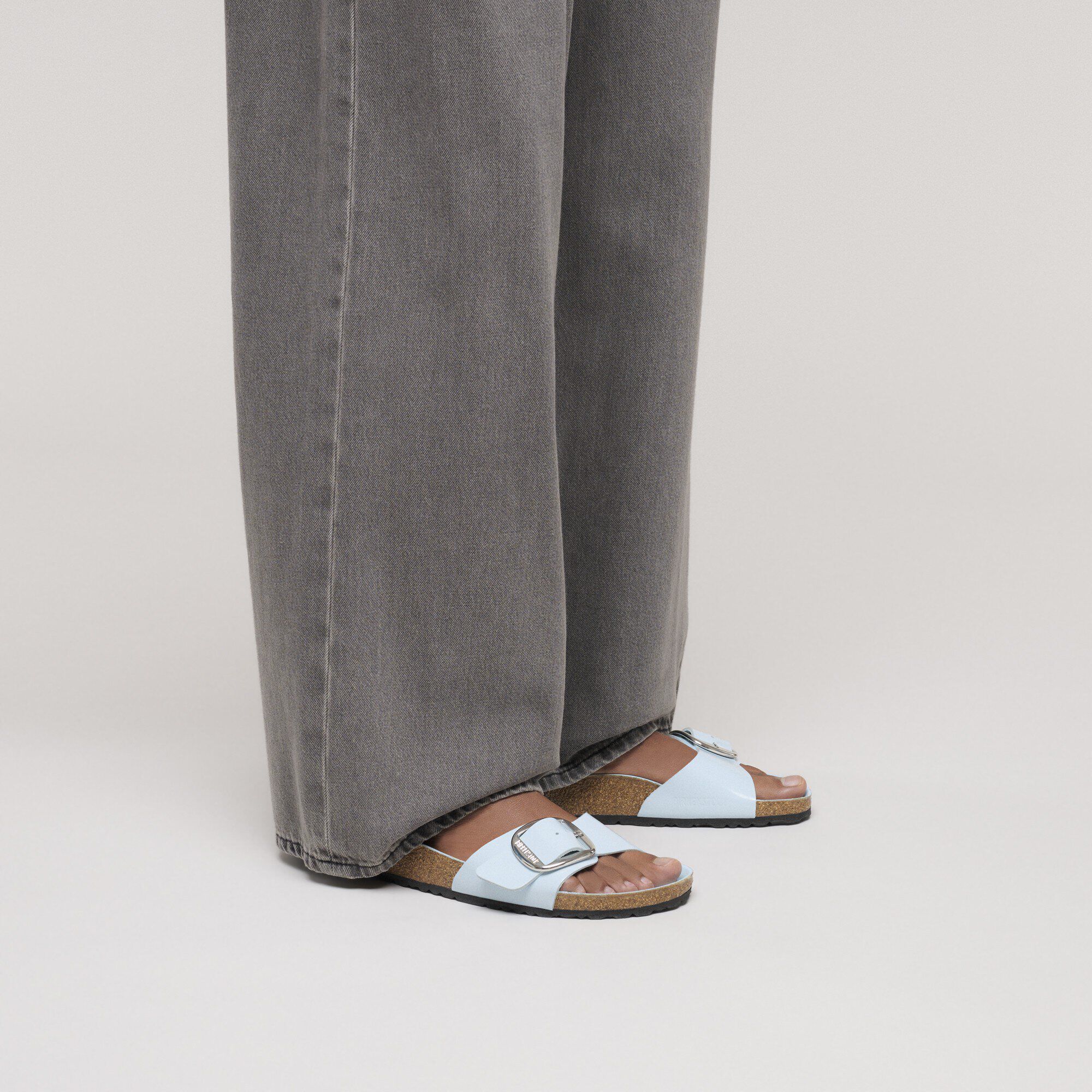 Madrid Big Buckle Natural Leather Patent