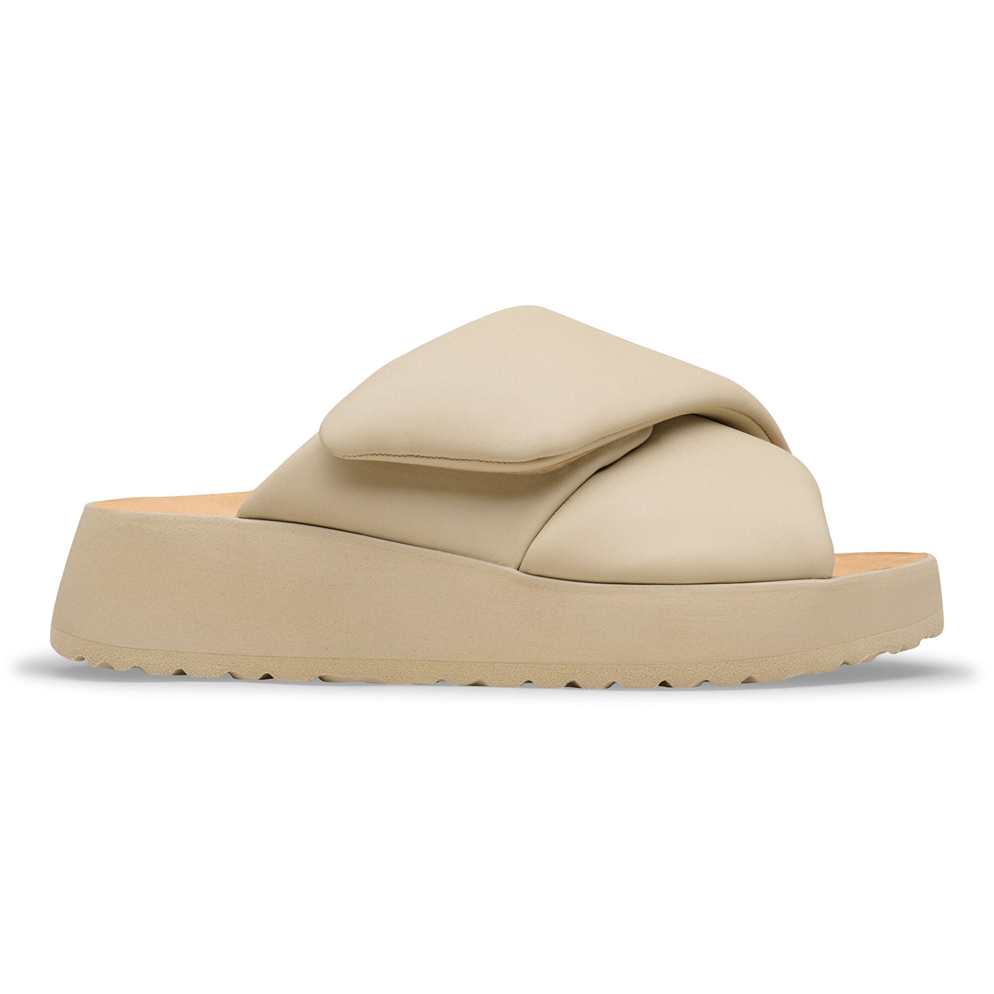 Theda Cross Strap Natural Leather - a side view