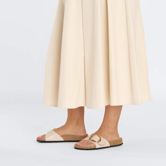 Madrid Big Buckle Natural Leather Patent