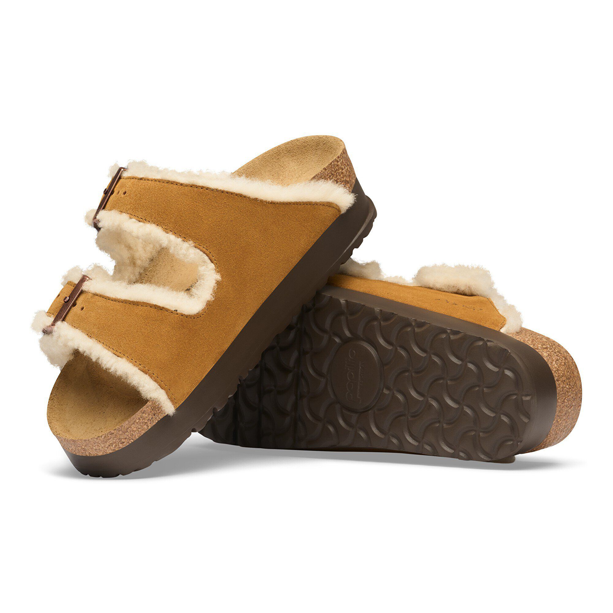 Birkenstock x Kith Arizona Fur サンダル 41 Arizona Flex Platform Shearling Suede Leather/Fur in Color Mink