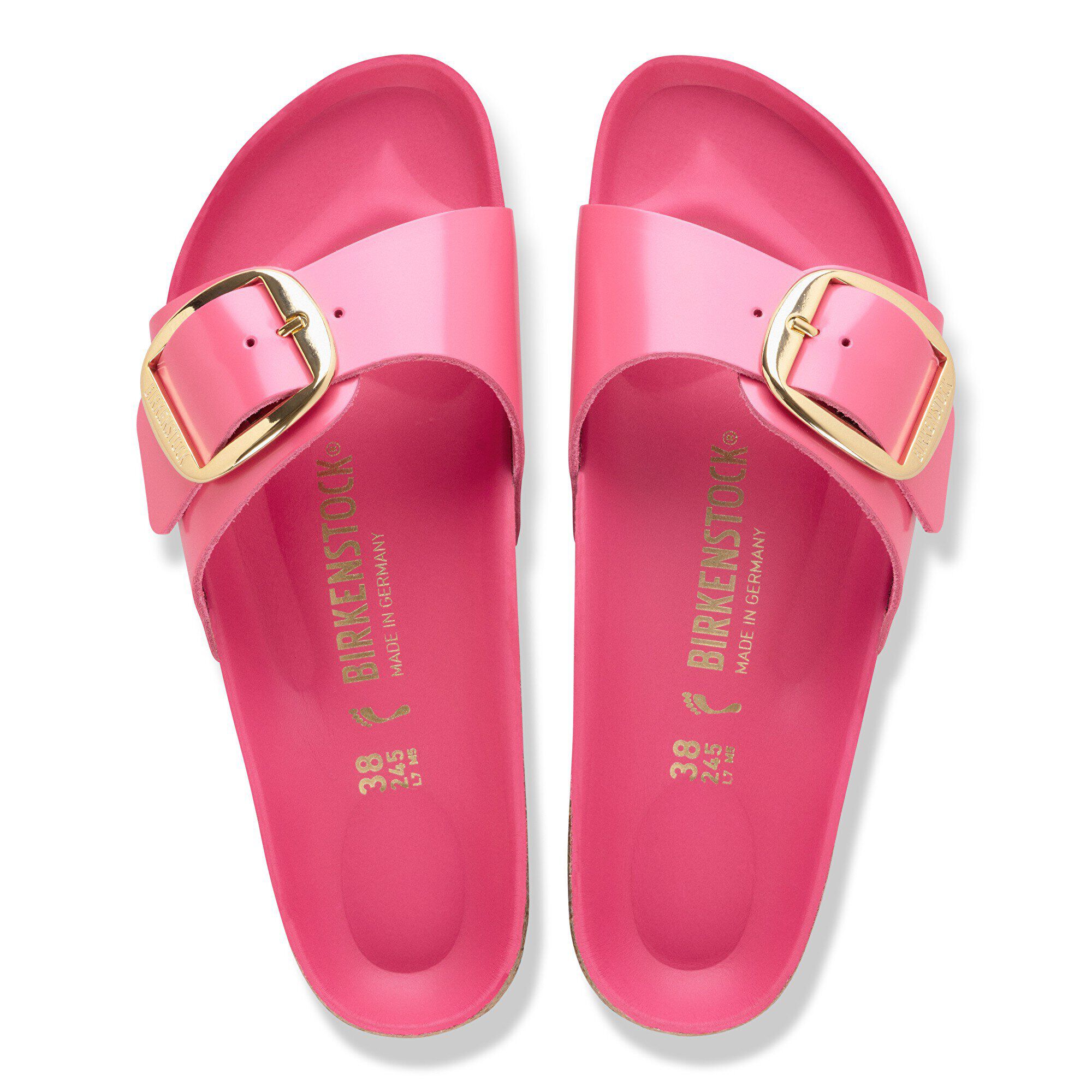 Madrid Big Buckle Cuir naturel verni - a top view