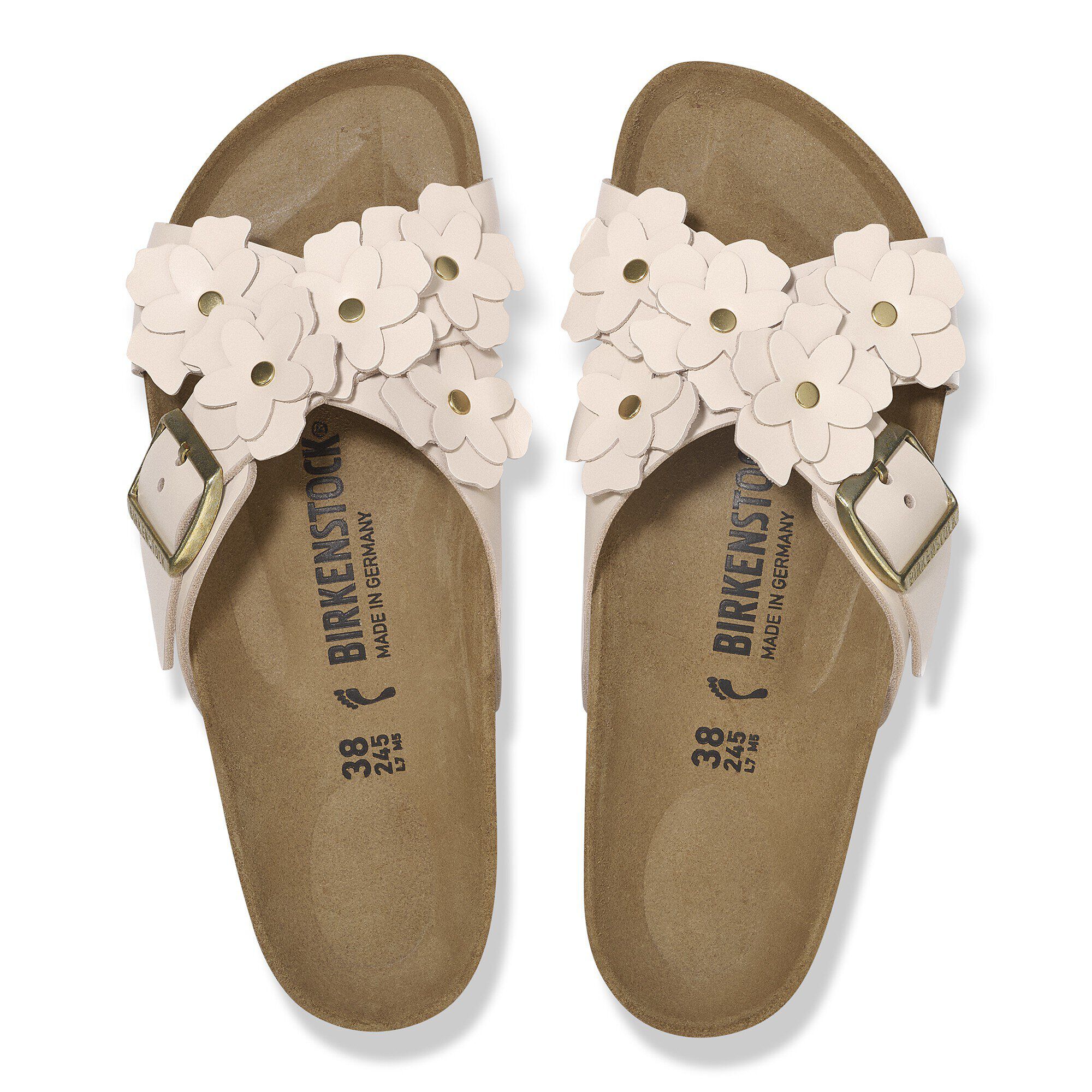 Siena Flower Embellishment Natural Leather
