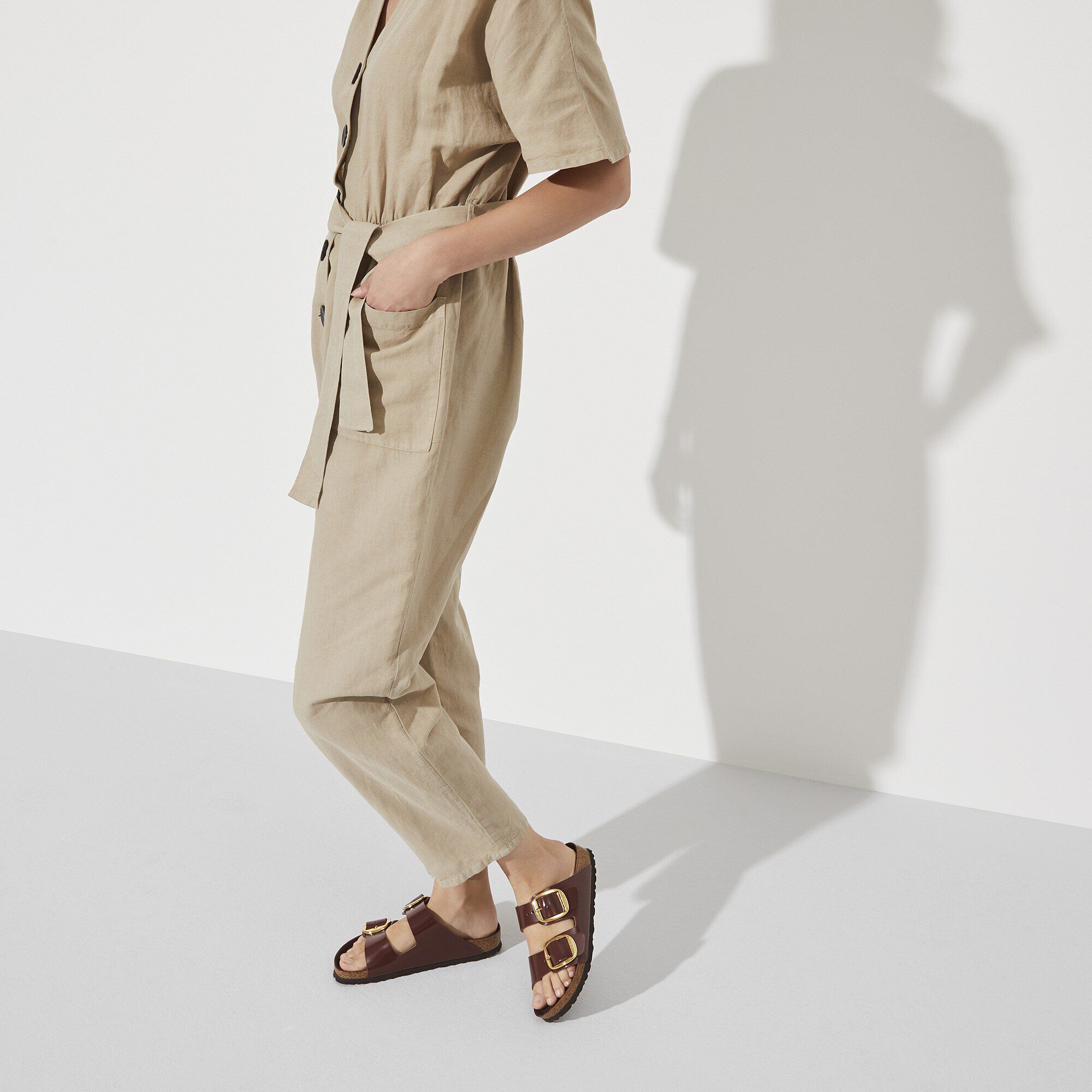 أريزونا إبزيم كبير جلد طبيعي لامع