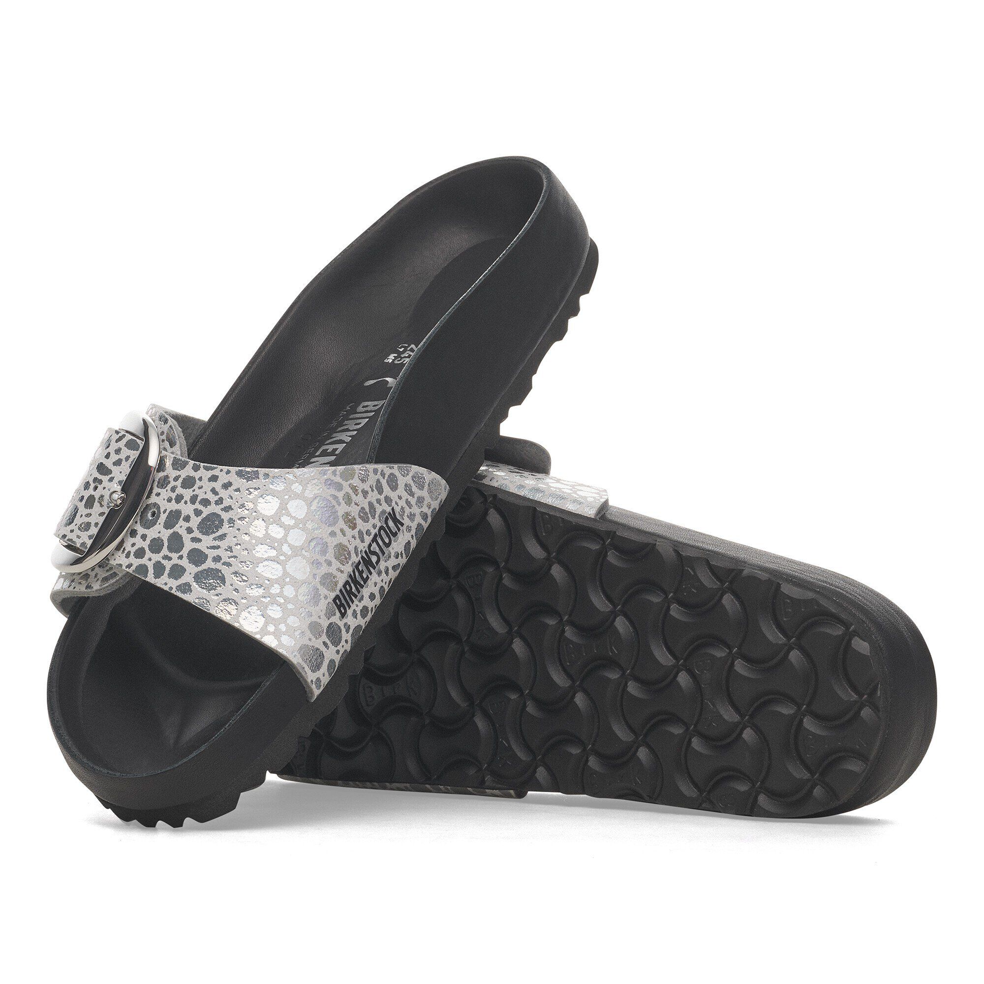 Madrid Big Buckle Synthetik in Color Metallic Stones Silver