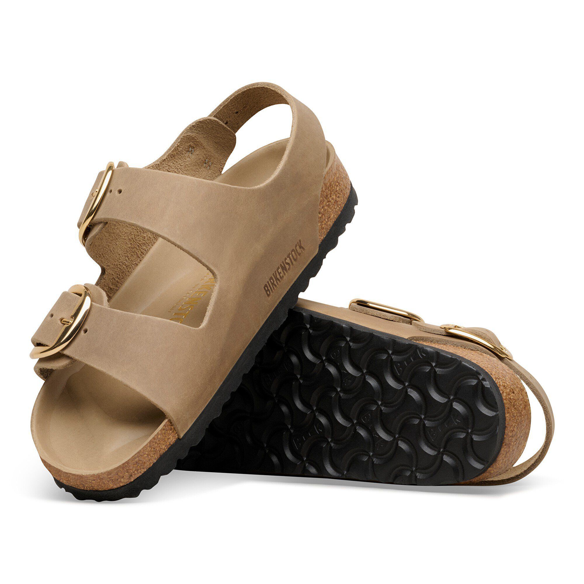 Milano Big Buckle Term&eacute;szetes bőr, olajos with outer sole details