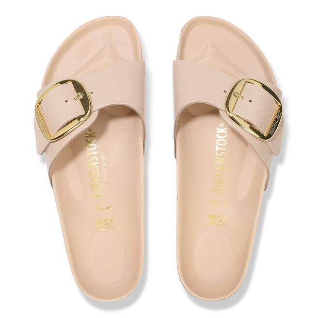 Madrid Big Buckle Natural Leather Patent