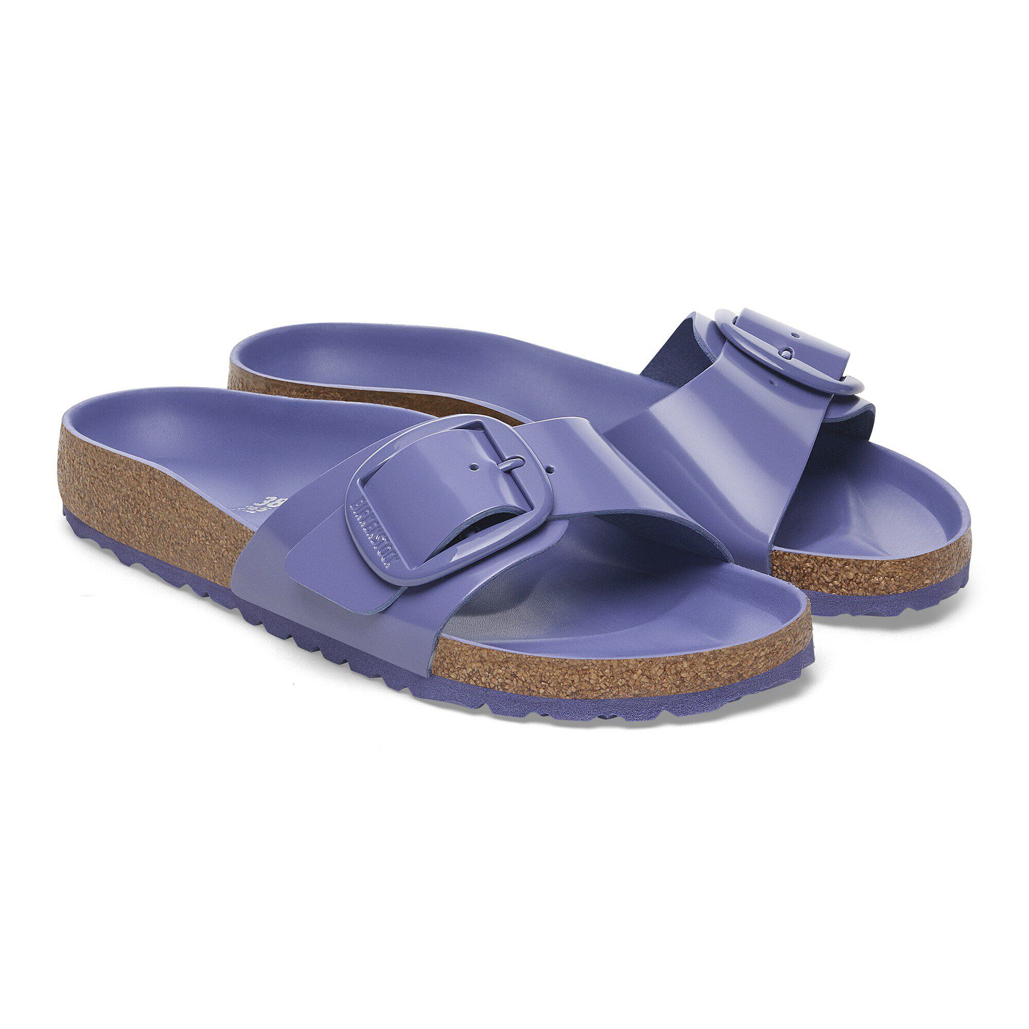 Madrid Big Buckle Natural Leather Patent