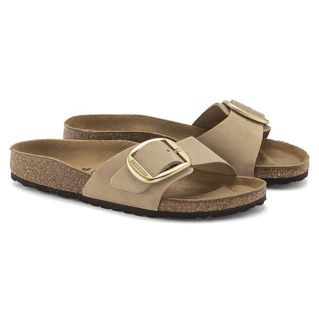 Madrid Big Buckle Natural Leather Nubuck