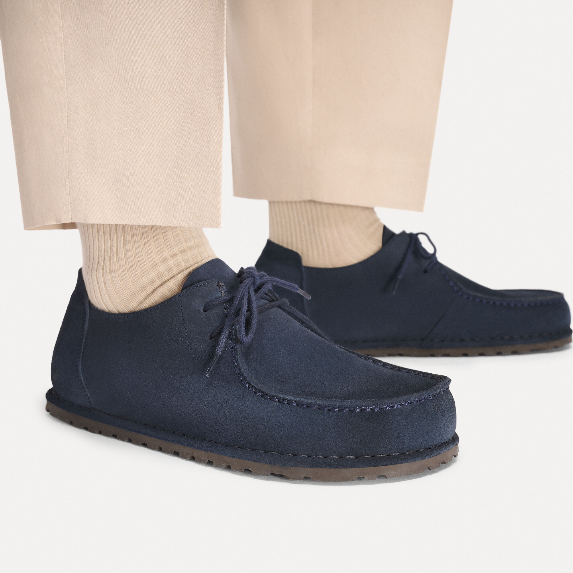 Utti Lace Suede Leather Close-up with a male model