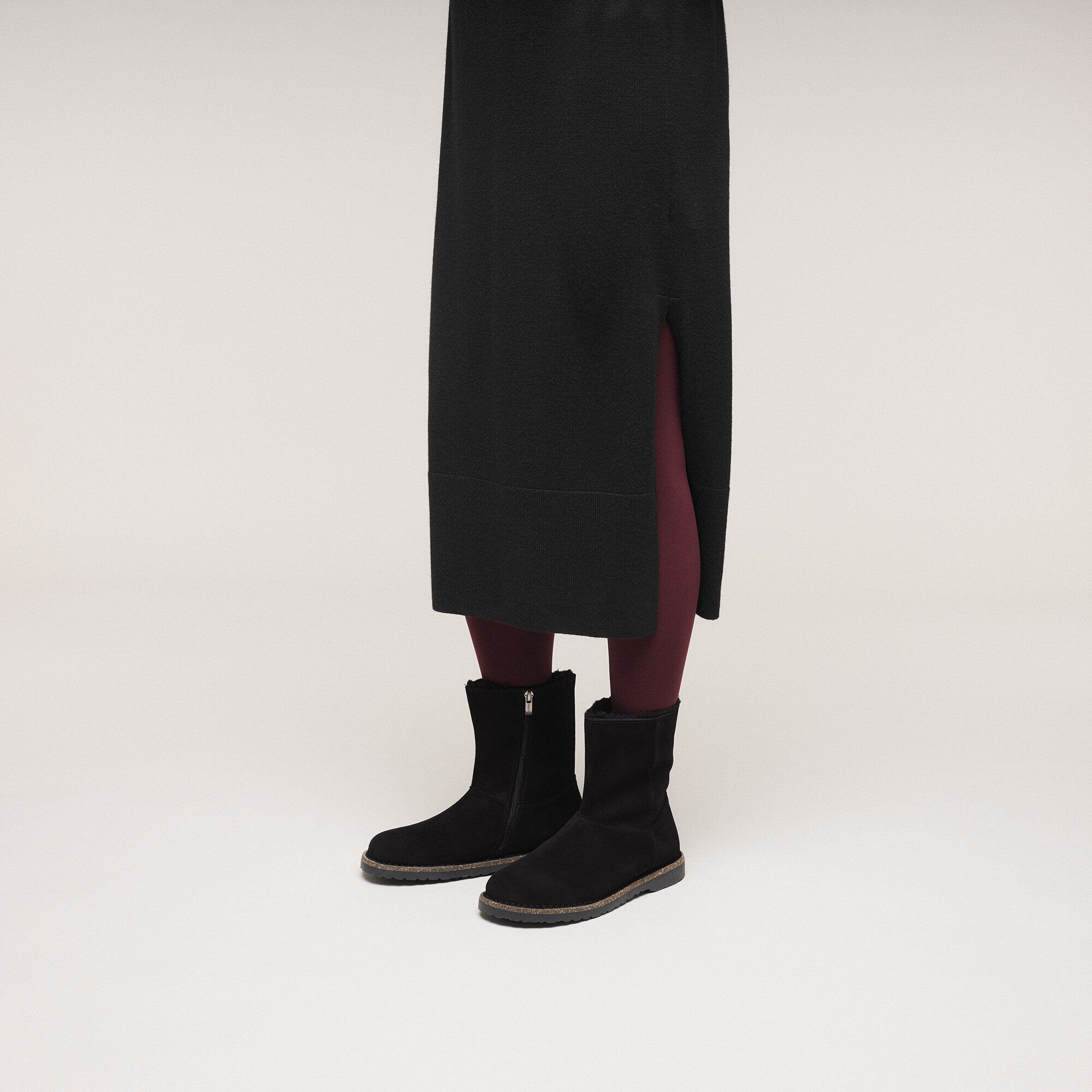 Uppsala Zip Shearling Suede Leather