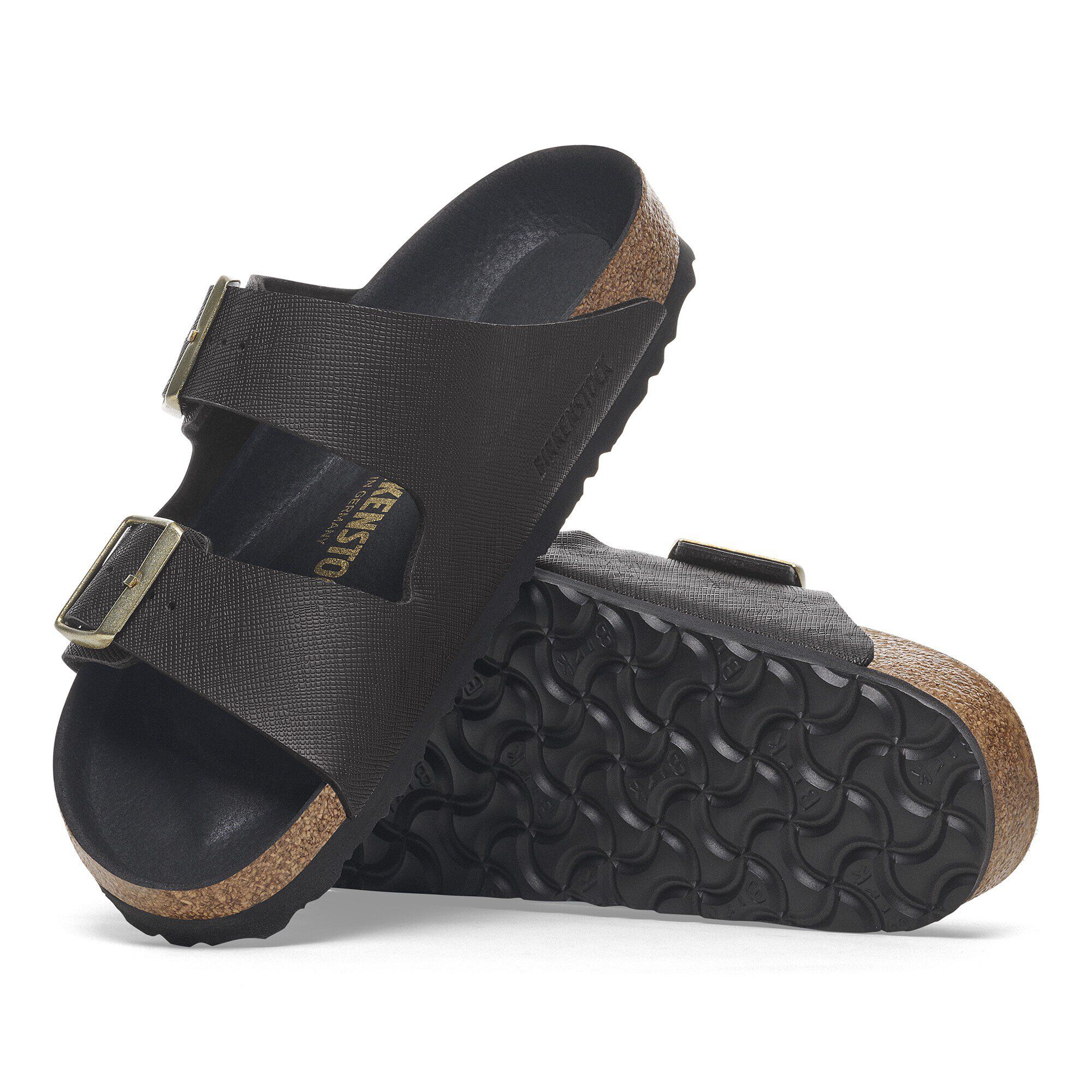 Arizona Birko-Flor Embossed in Color Saffiano Black | BIRKENSTOCK Oman