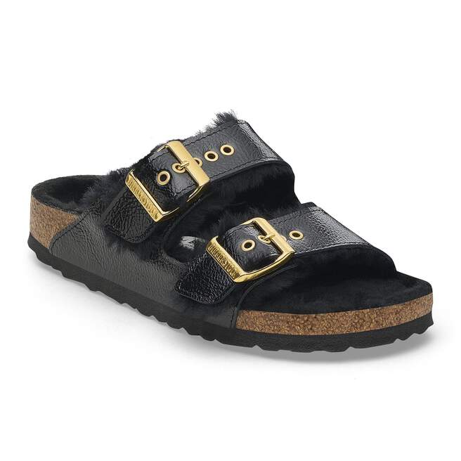 Arizona Shearling Eyelets Geprent lakleer