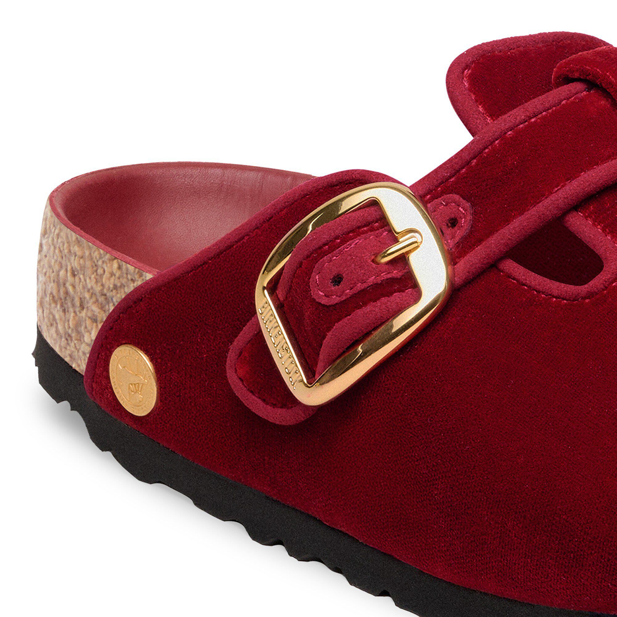 Boston Big Buckle Piping Rivet Logo Textile in Color Mars Red