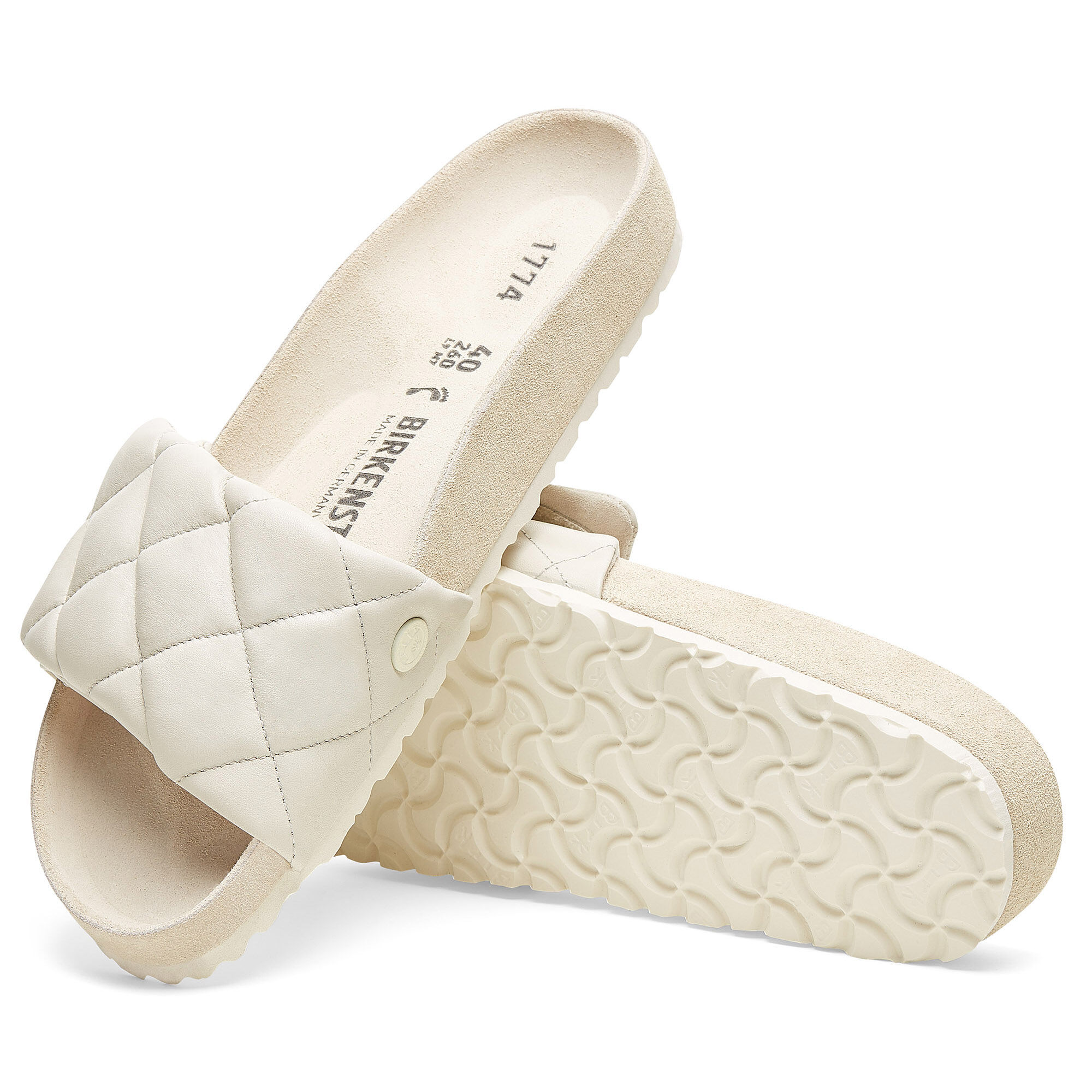 سيلت مبطّن جلد طبيعي مزخرف with outer sole details