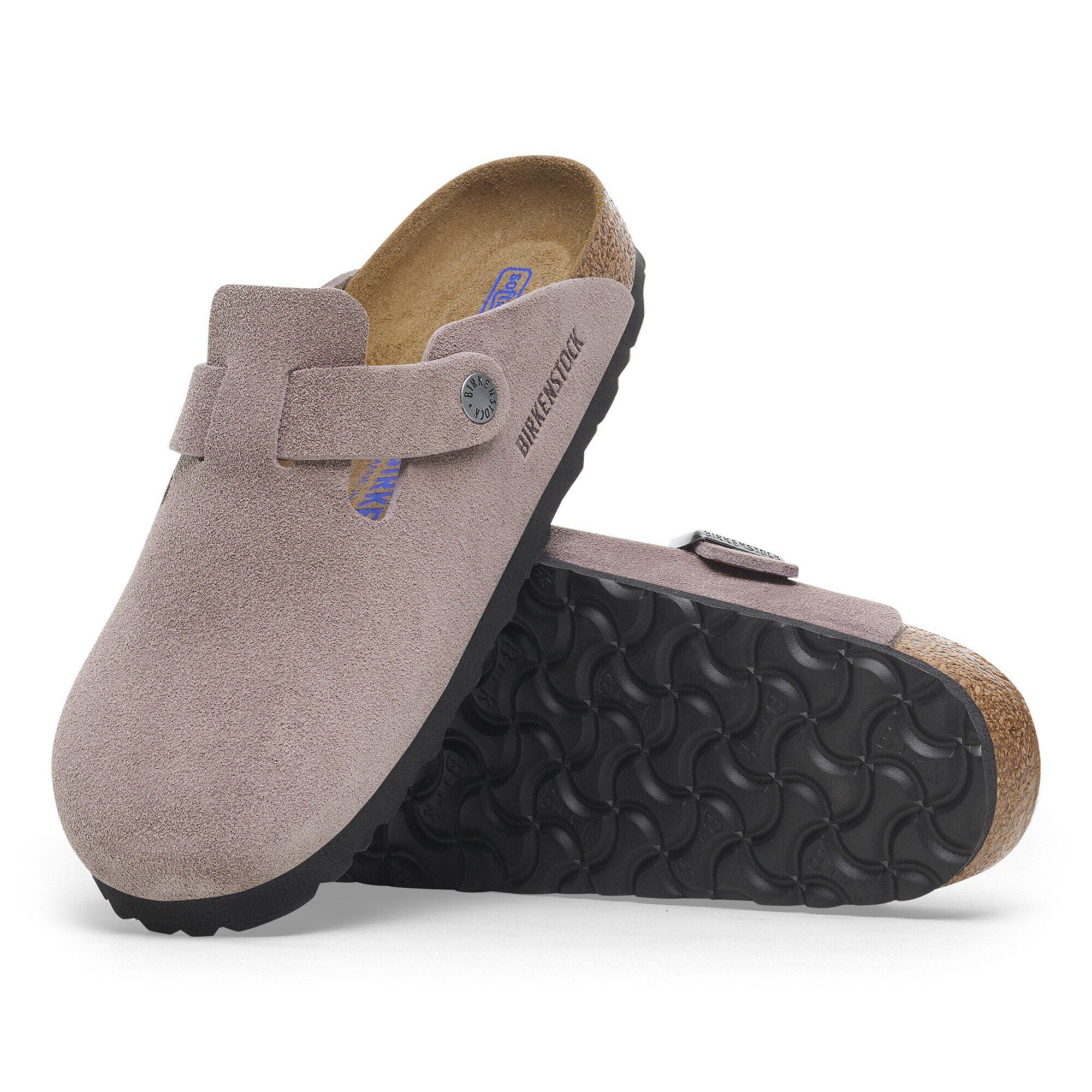 最終値下げ　新品　BIRKENSTOCK Boston Faded Purple Boston Soft Footbed Suede Leather in Color Faded Purple